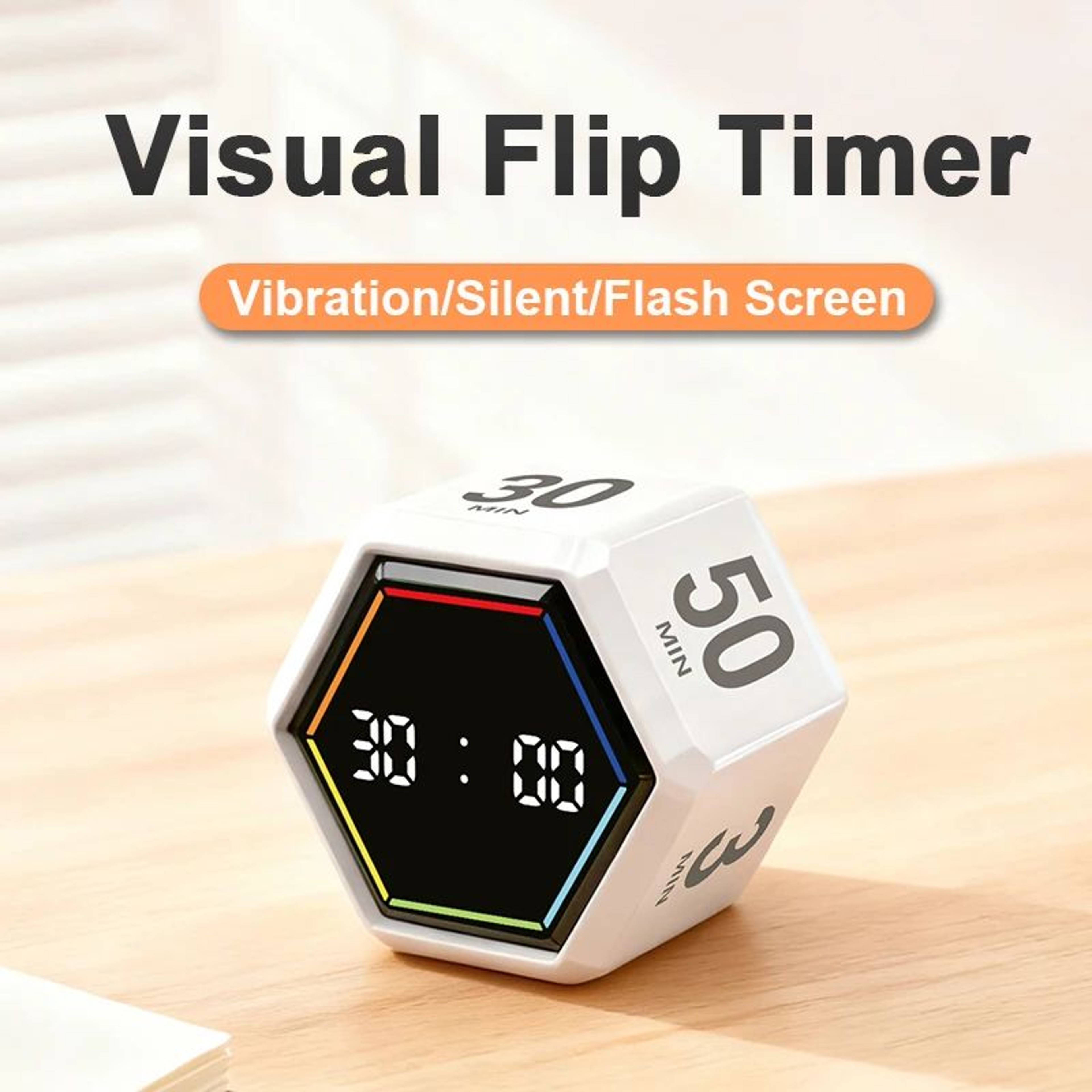 YS1088 Productivity Flip Timer  Gravity Sensor Cube With 6 Preset Times LED Display Alarm  Recharge 1