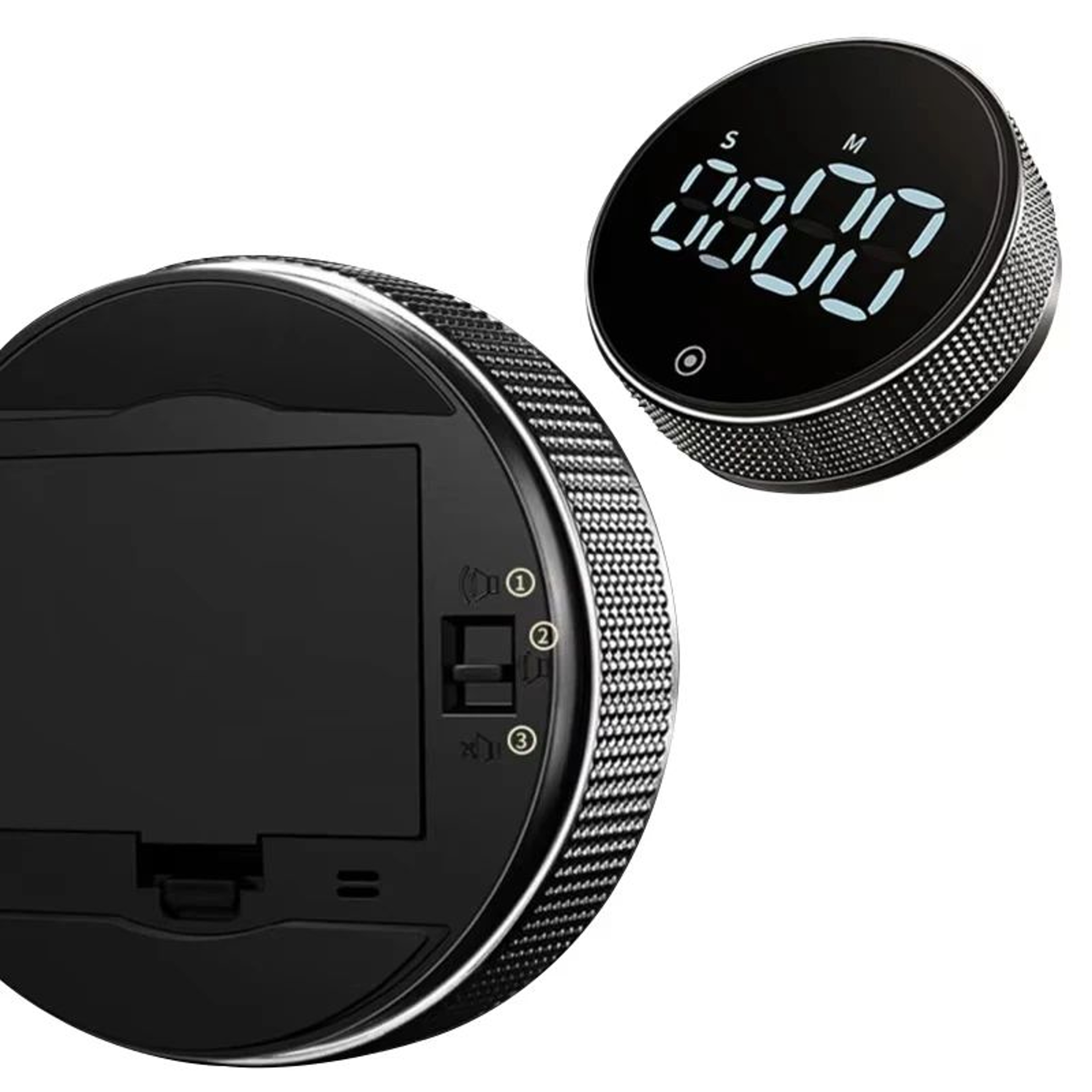 Magnetic Digital Kitchen Timer  Rotary LED Countdown Alarm With 3 Volume Levels For Cooking Study   1