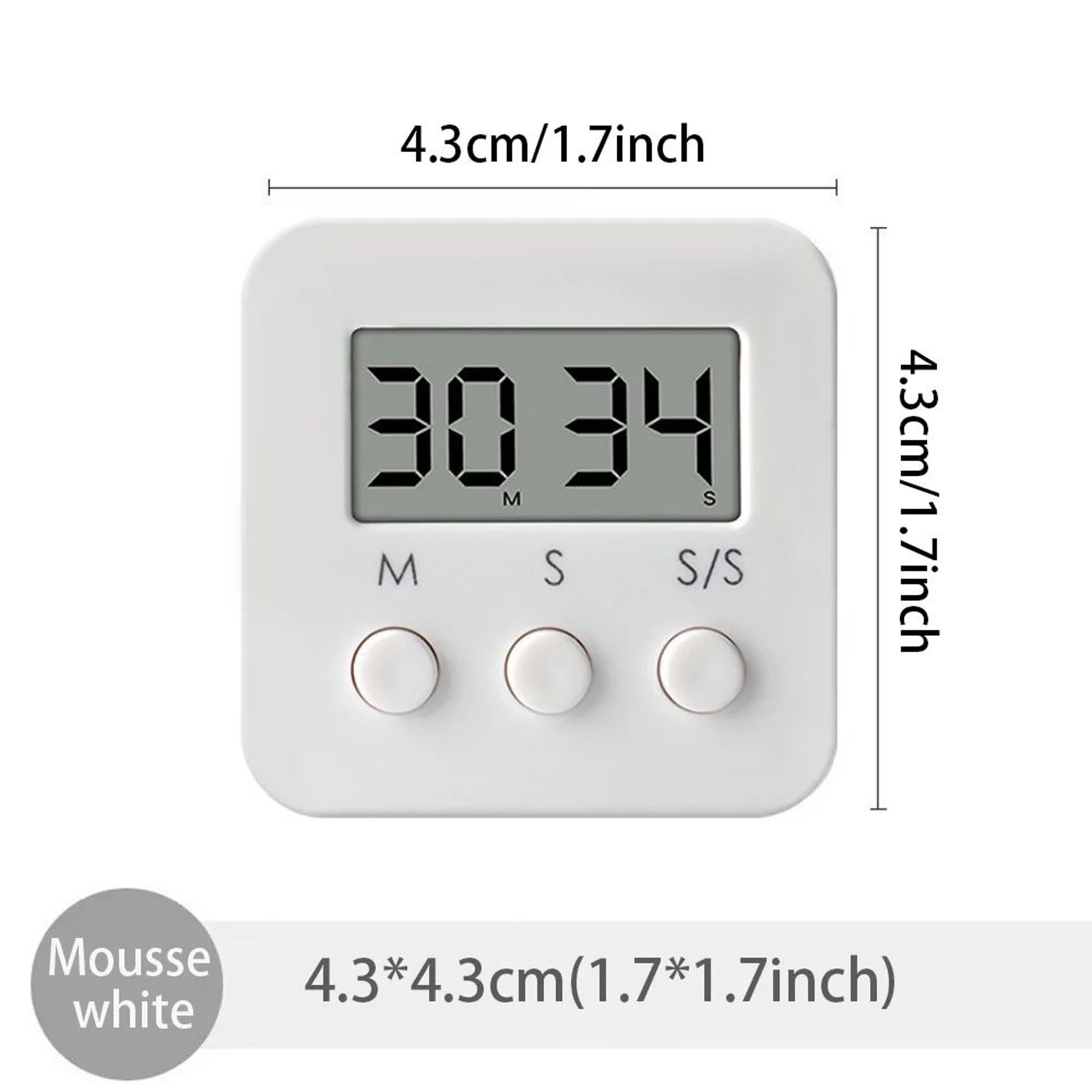Digital LCD Kitchen Timer  24 Hour Clock With Mute  Loud Alarm For Cooking Classroom Study  Office  5