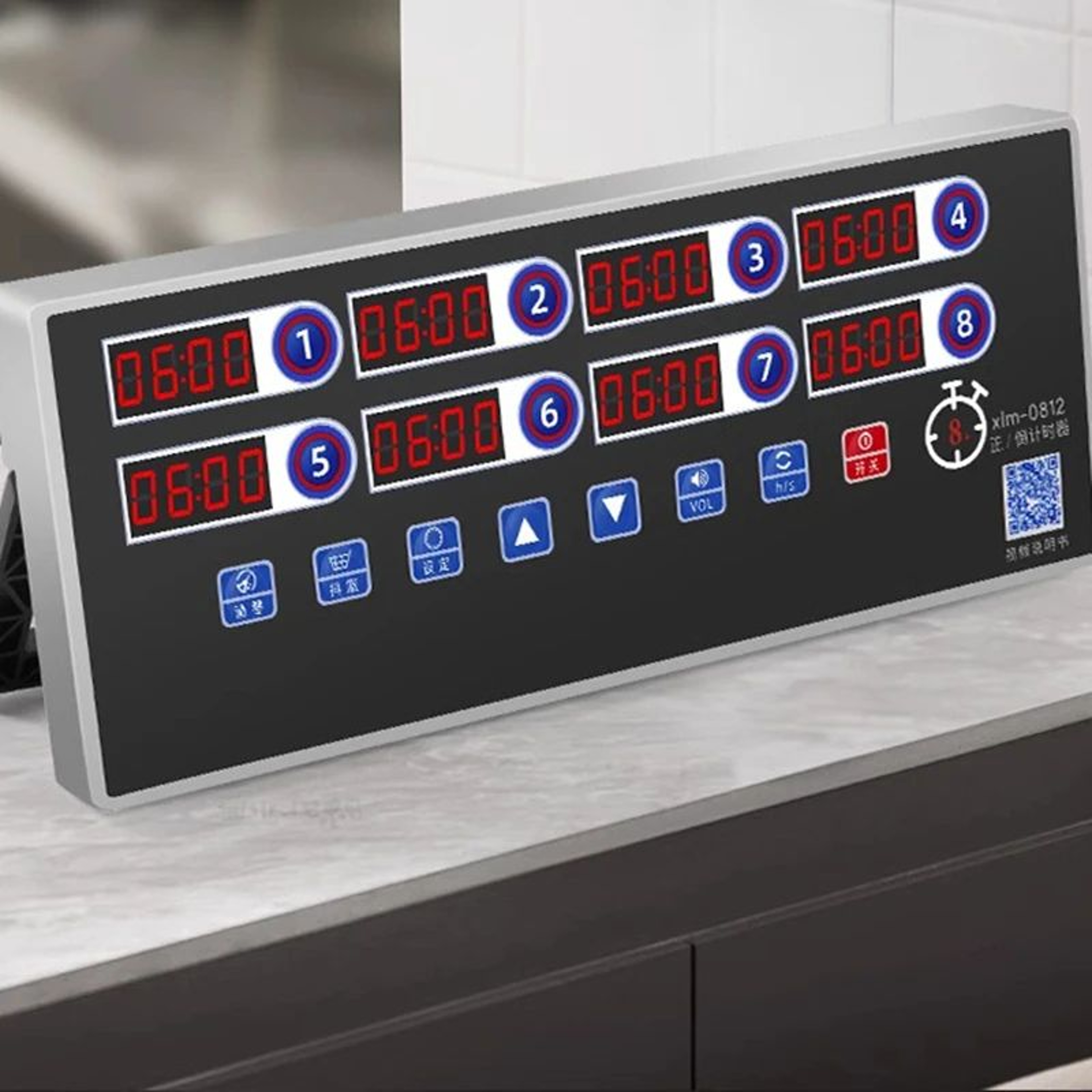8 Channel Digital Kitchen Timer  USB Rechargeable Multi Screen Cooking Chronometer With Independent 3