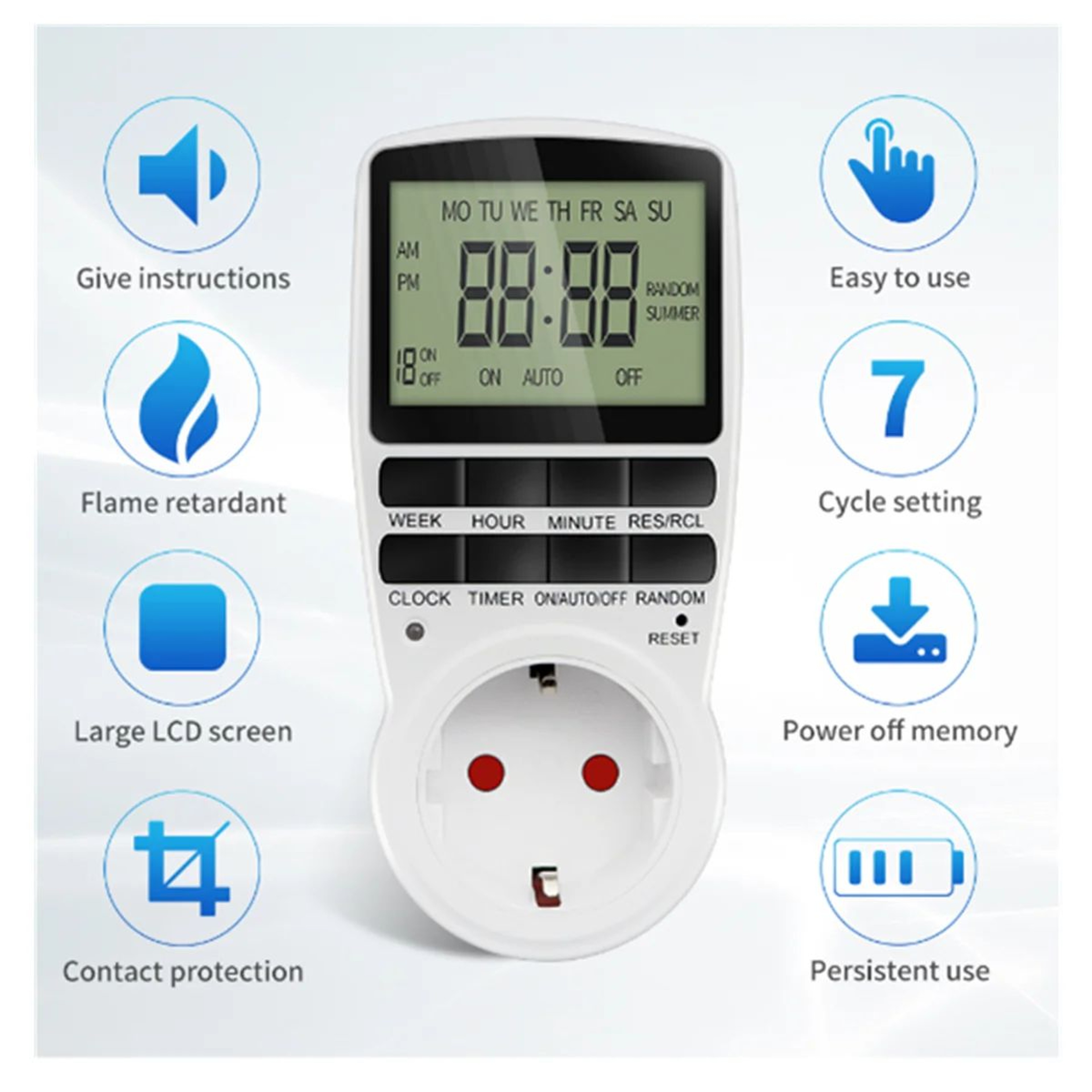 Programmable Digital Outlet Timer  10Program Electronic Socket Timer With Weekly Scheduling  Power  1