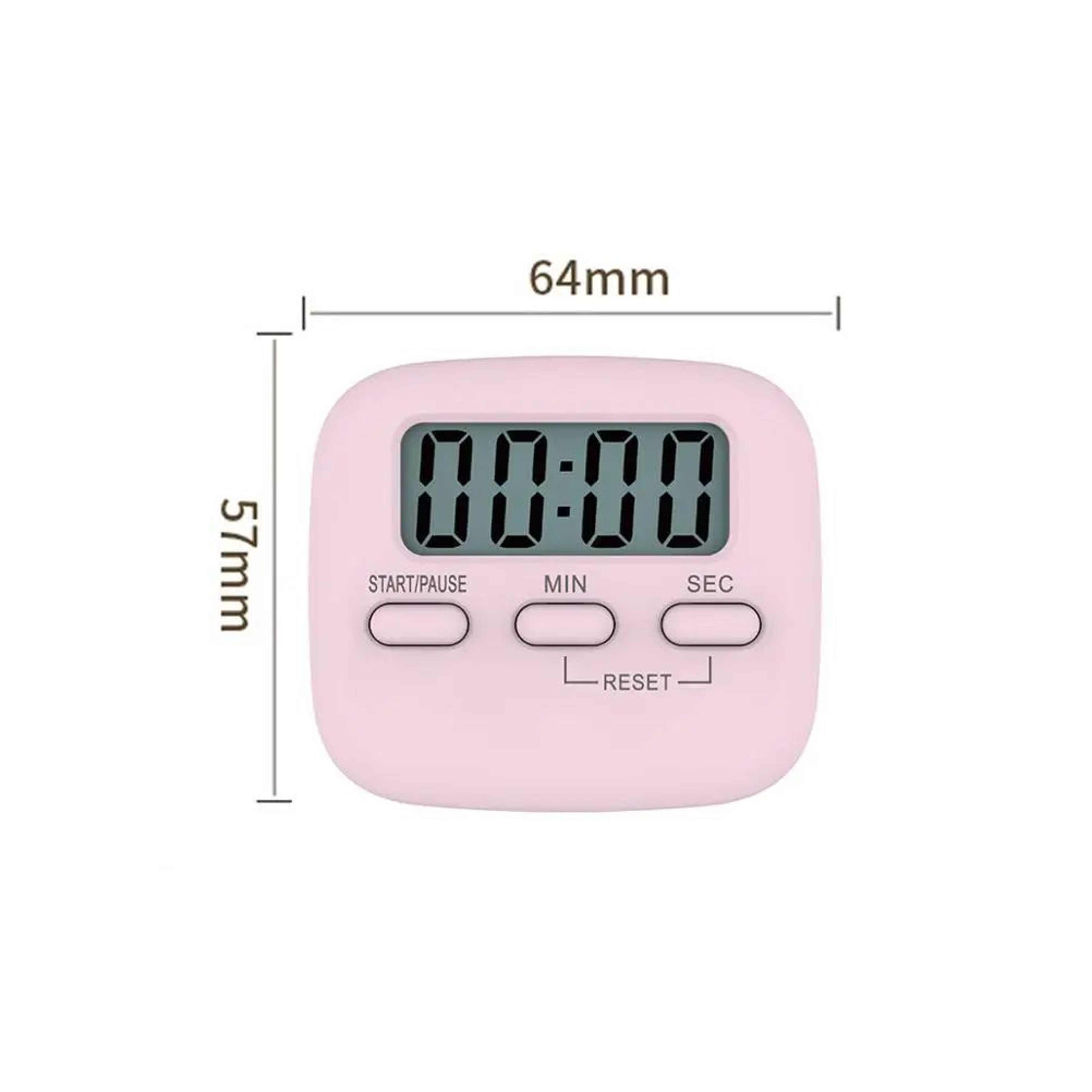 Pink Digital Kitchen Timer  Loud Alarm Countdown Stopwatch With Large LCD Magnetic Back  Stand For  5