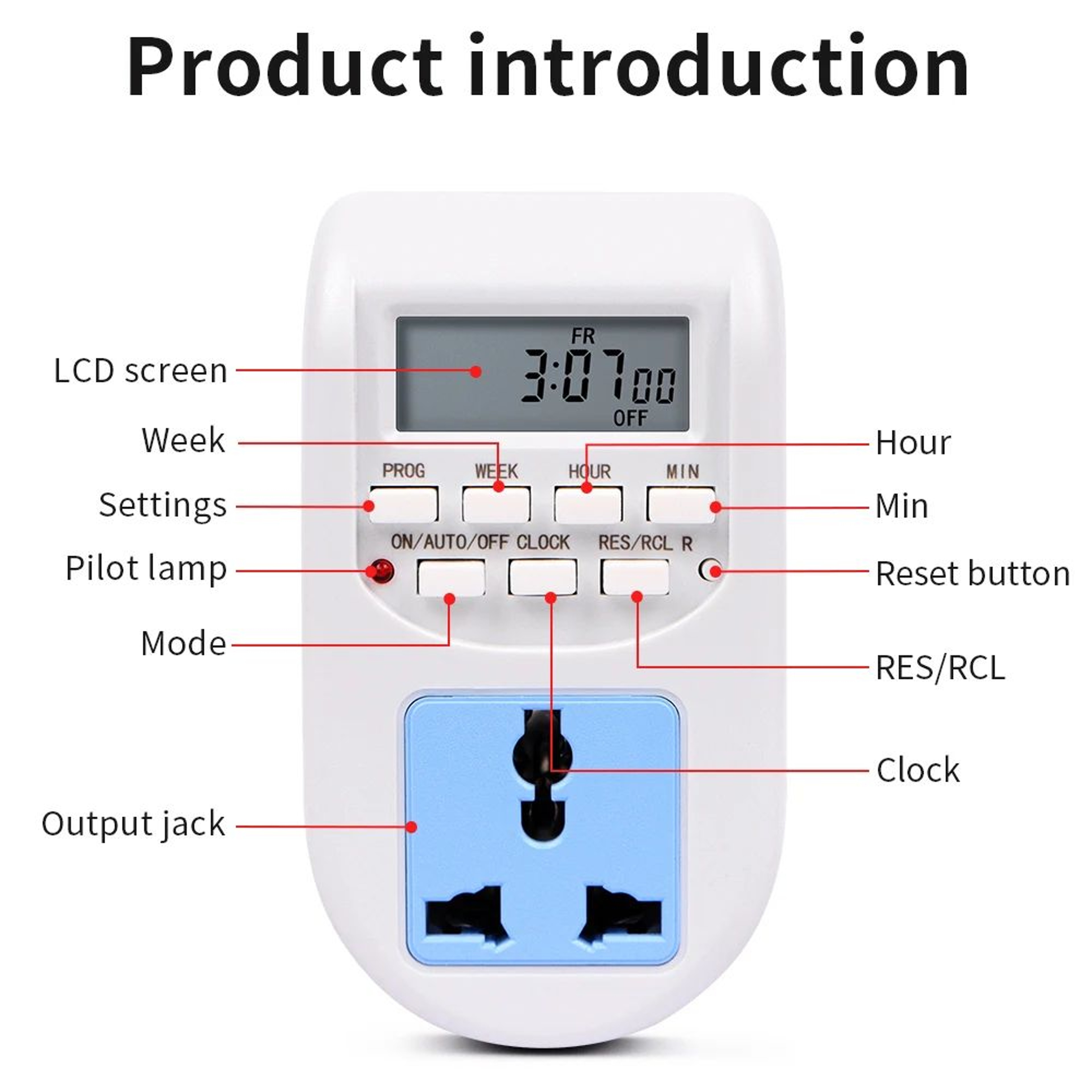 10A Digital Timer Switch  Programmable Weekly Electronic Socket Outlet For Lights Fans Pumps  Kitch 4