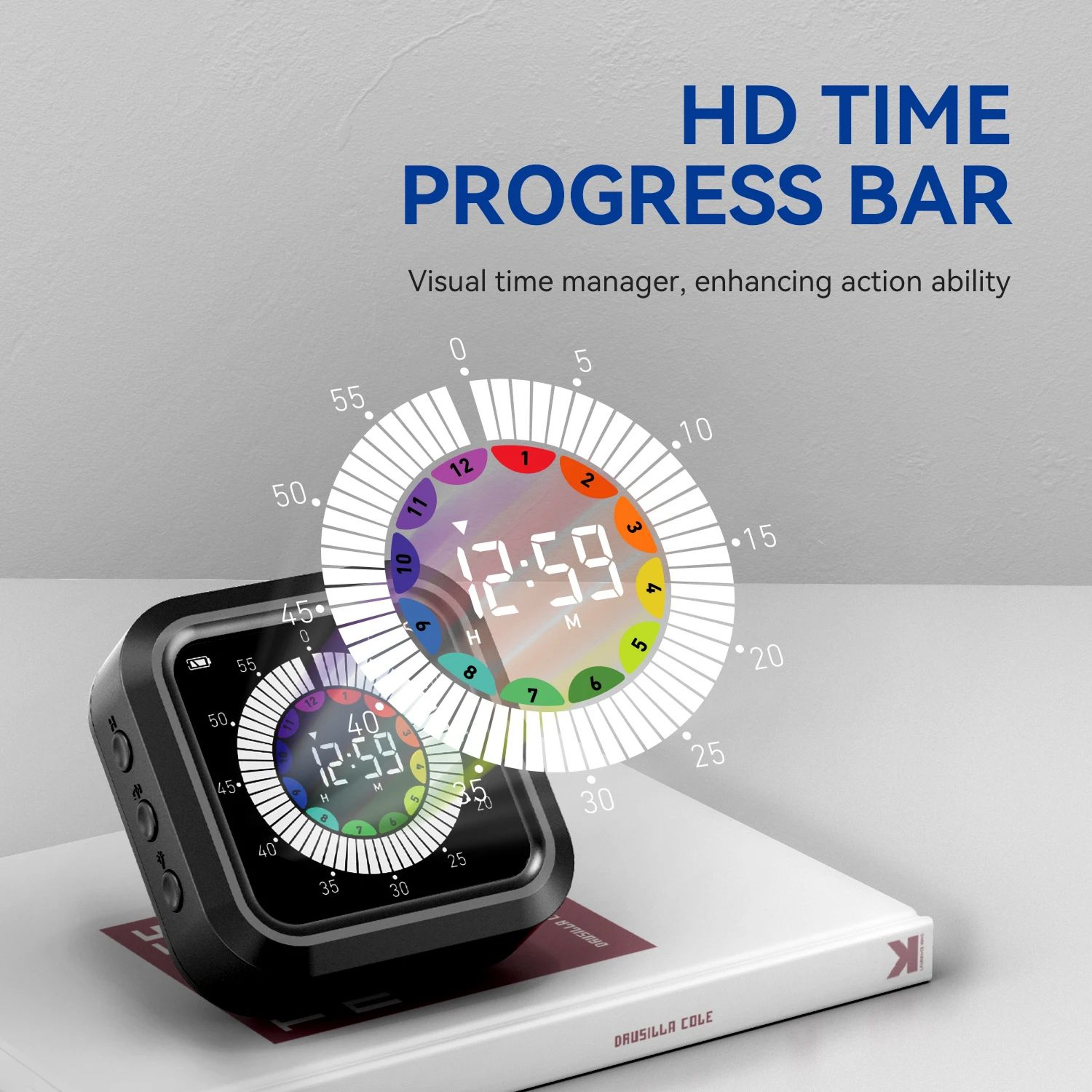 Visual Study Timer  Portable Self Discipline Countdown Time Manager For Students Kitchen Baking  Fi