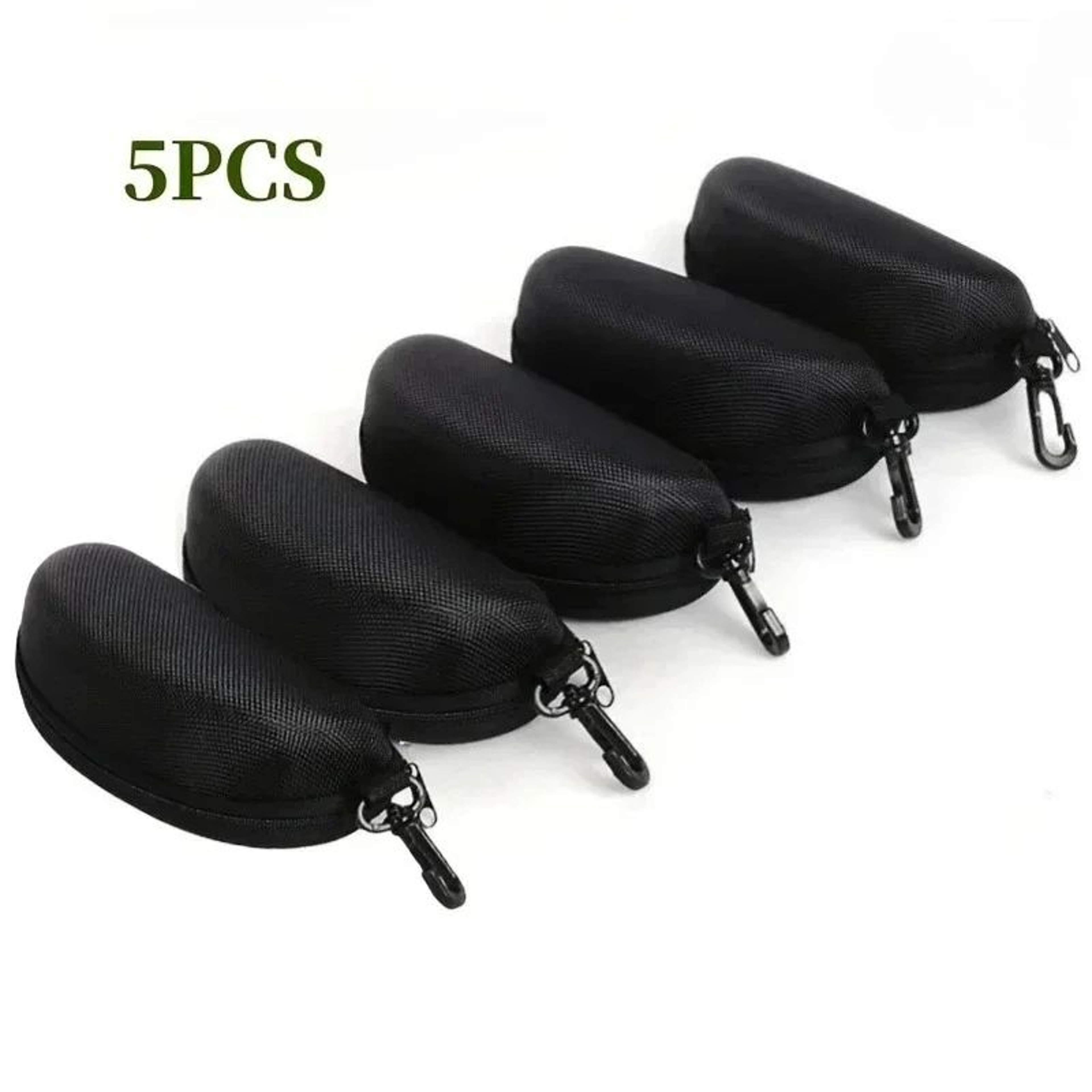 5 Pack Portable Zipper Eyeglasses Cases  Lightweight EVA Sunglasses Protector Boxes With Hooks For  0
