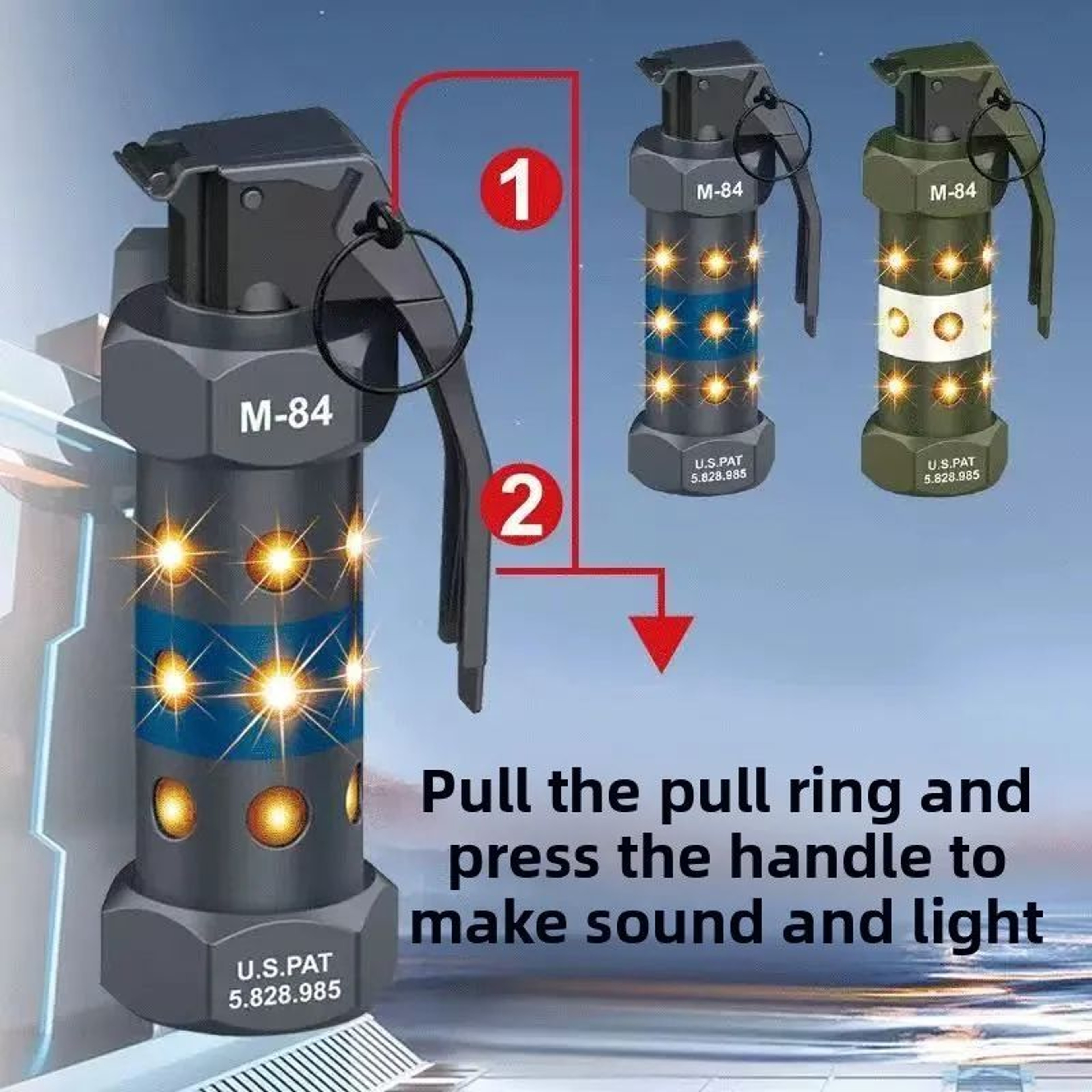 M84 Grenade Dummy LED Camping Light  Tactical Survival Strobe Lamp For Cosplay Outdoor Gear  Milita 2