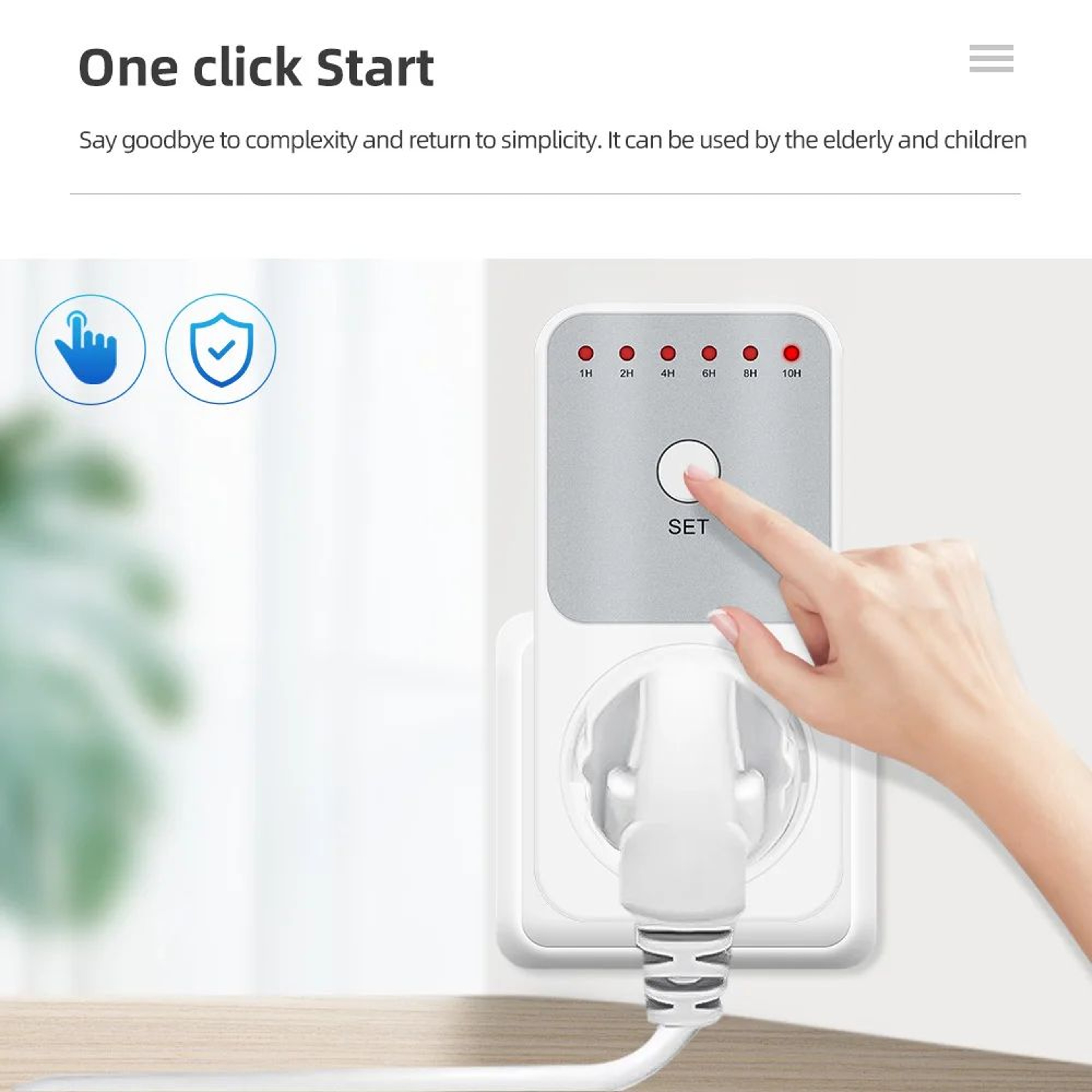 10Hr Countdown Timer Plug  Smart Electronic Power Control Socket With 6 Time Settings For Home Appl 2