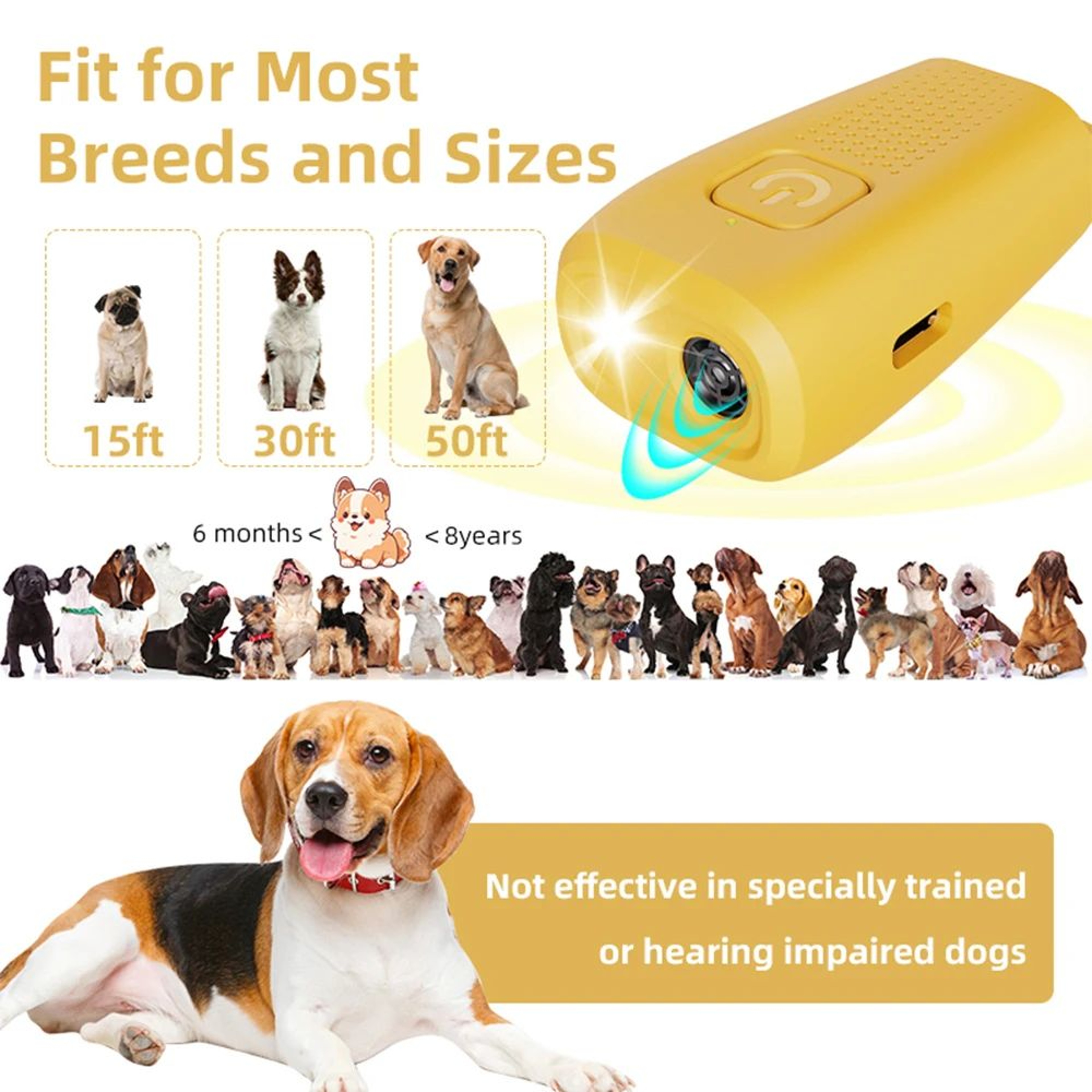 Rechargeable Ultrasonic Dog Trainer  Mini 40kHz Anti Barking Device With LED Flashlight For Small D 2