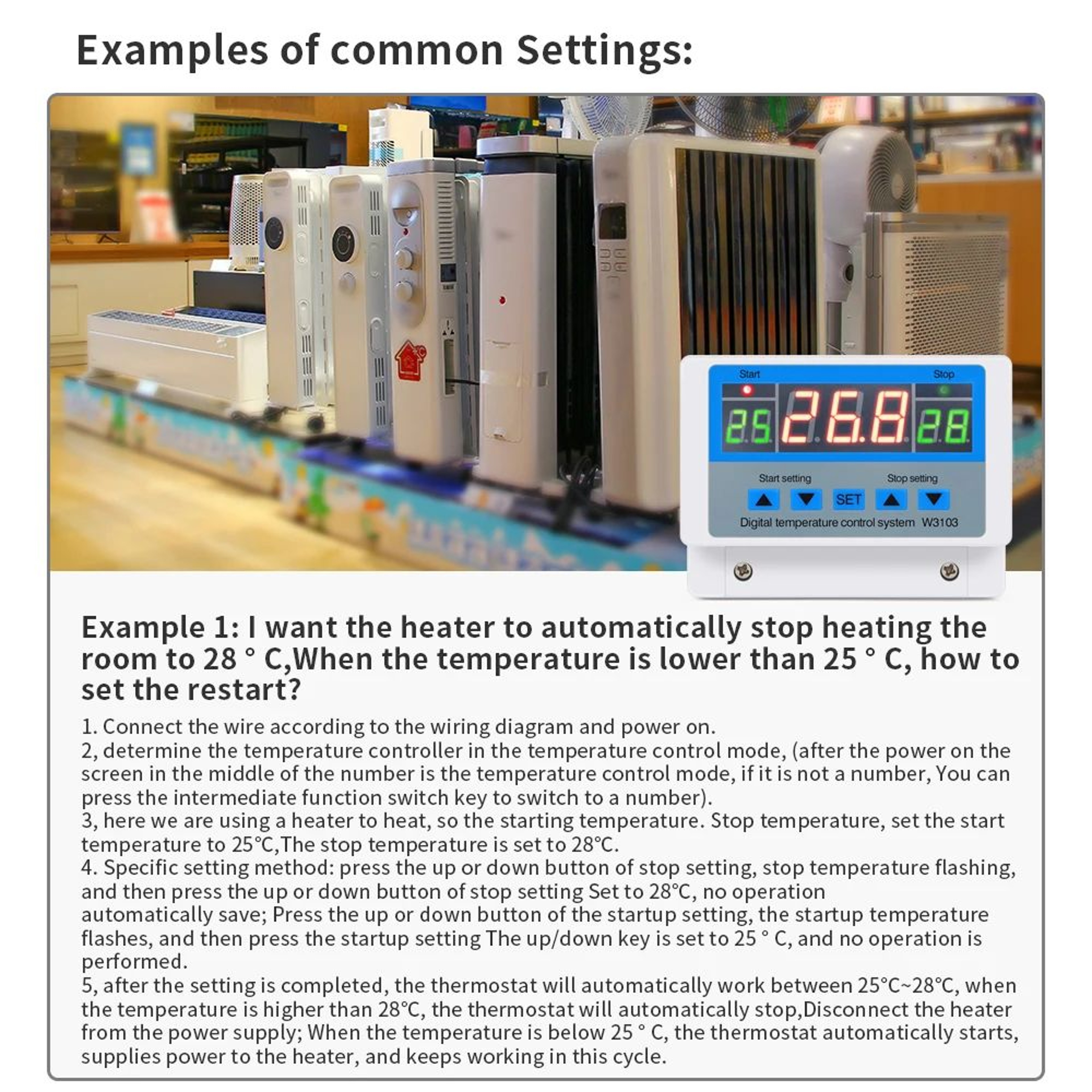 5000W Digital Temperature Controller  220V 30A LCD Thermostat Switch With NTC Sensor For Heating  C 4