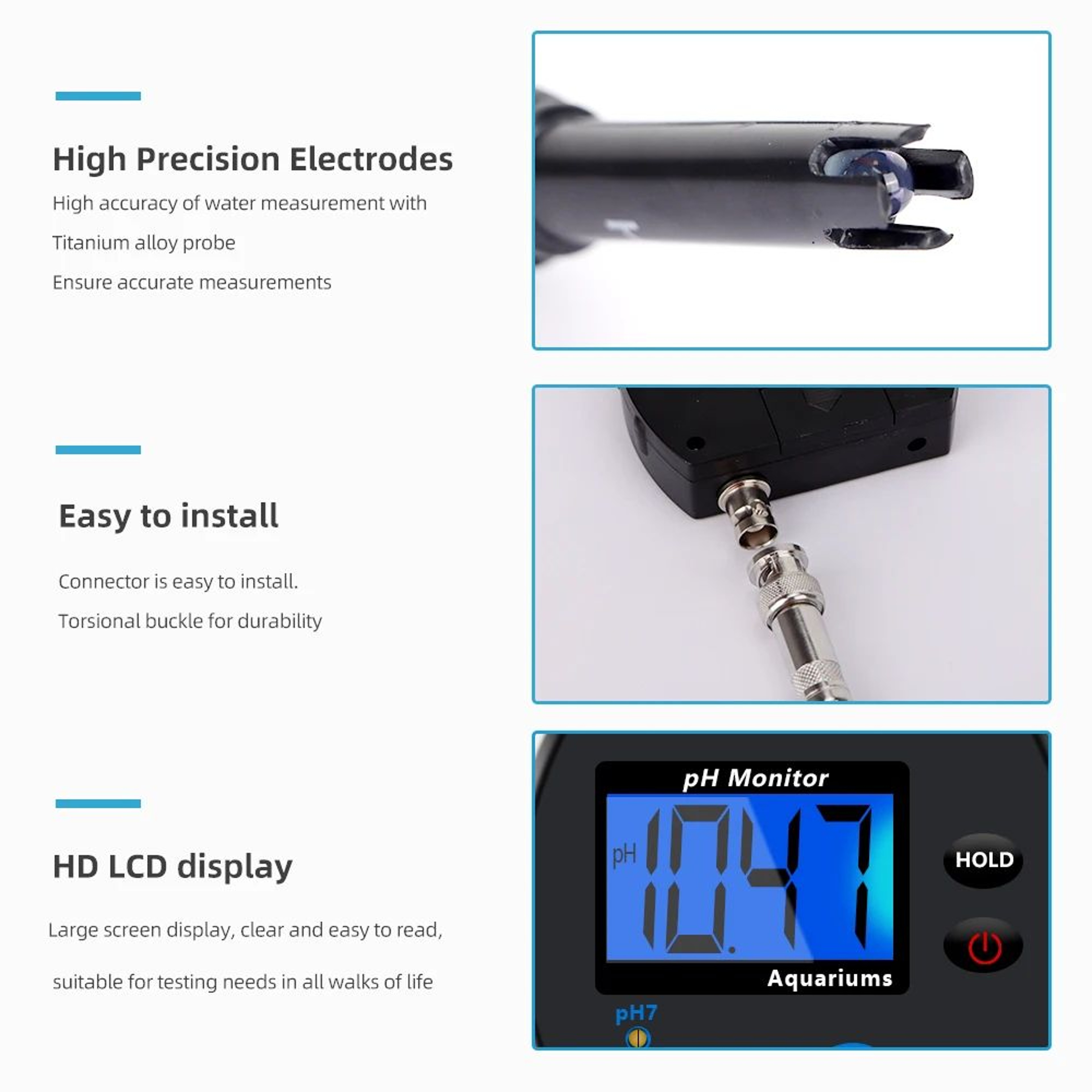 Professional Digital PH Meter  Accurate Online Water Quality Monitor With Temperature Compensation  4