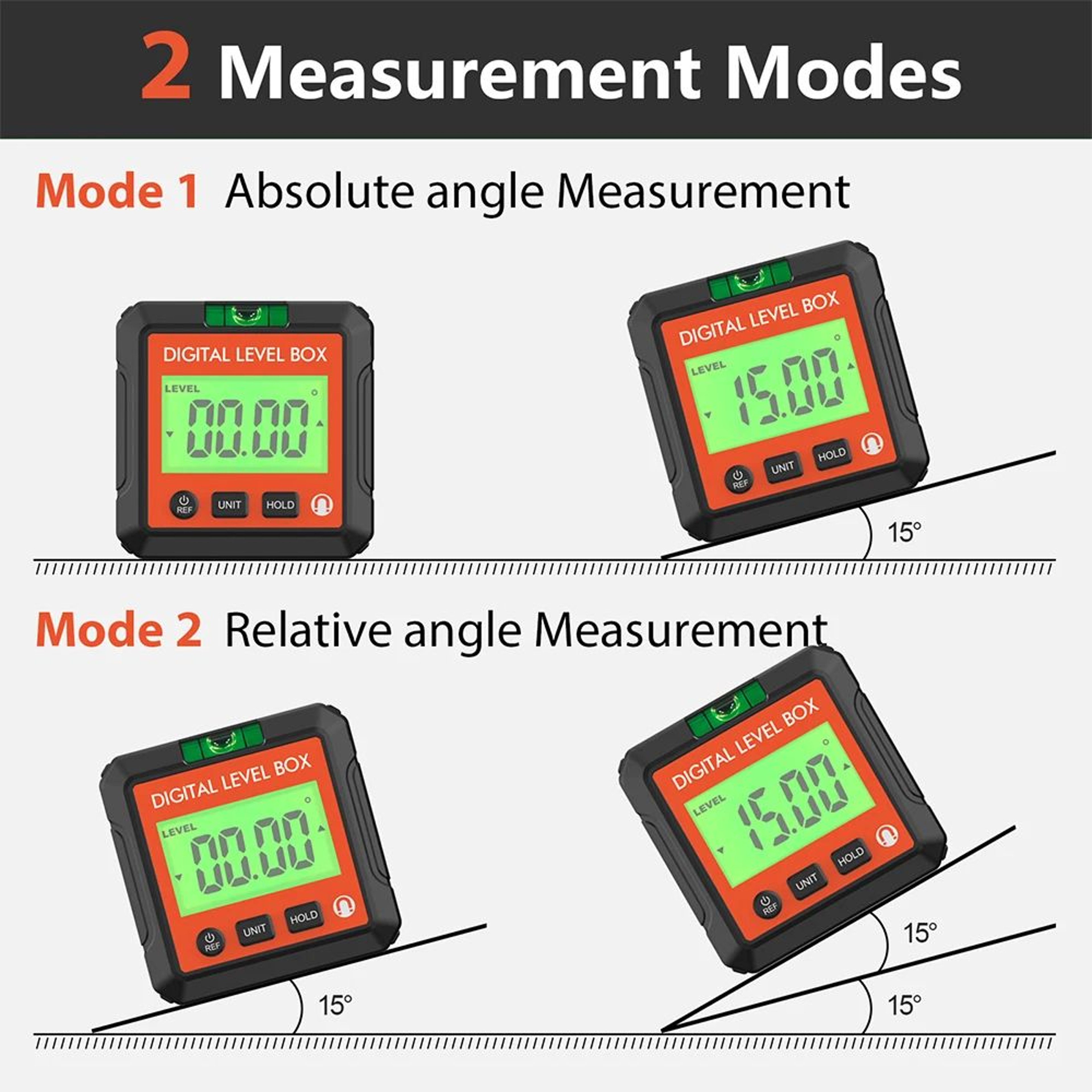 Digital Magnetic Angle Gauge  4 X 90 Inclinometer Protractor Level Box With Backlight For Woodworki 3