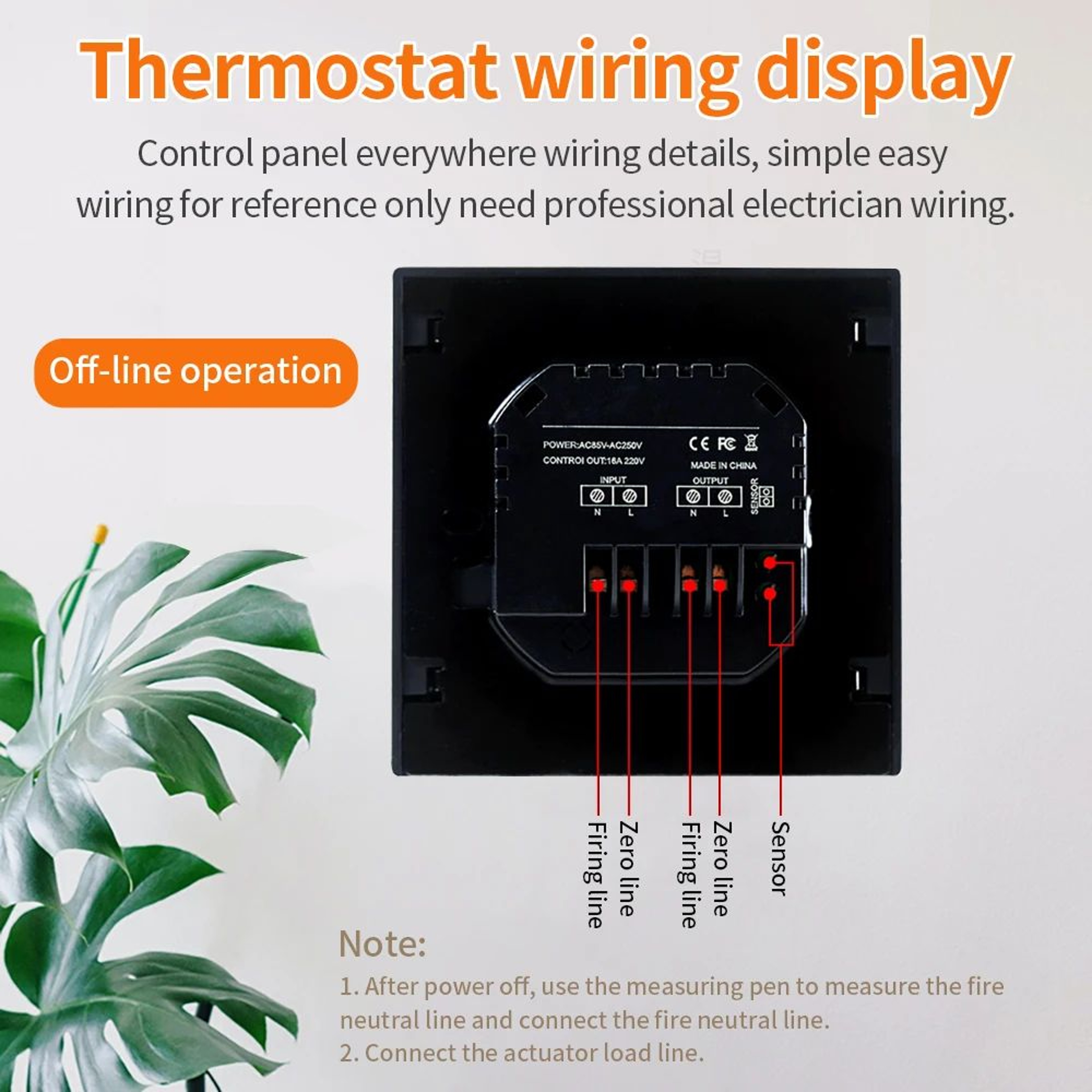 16A Smart Floor Heating Thermostat  LED Touch Screen Temperature Controller With Dual Sensors Child 3