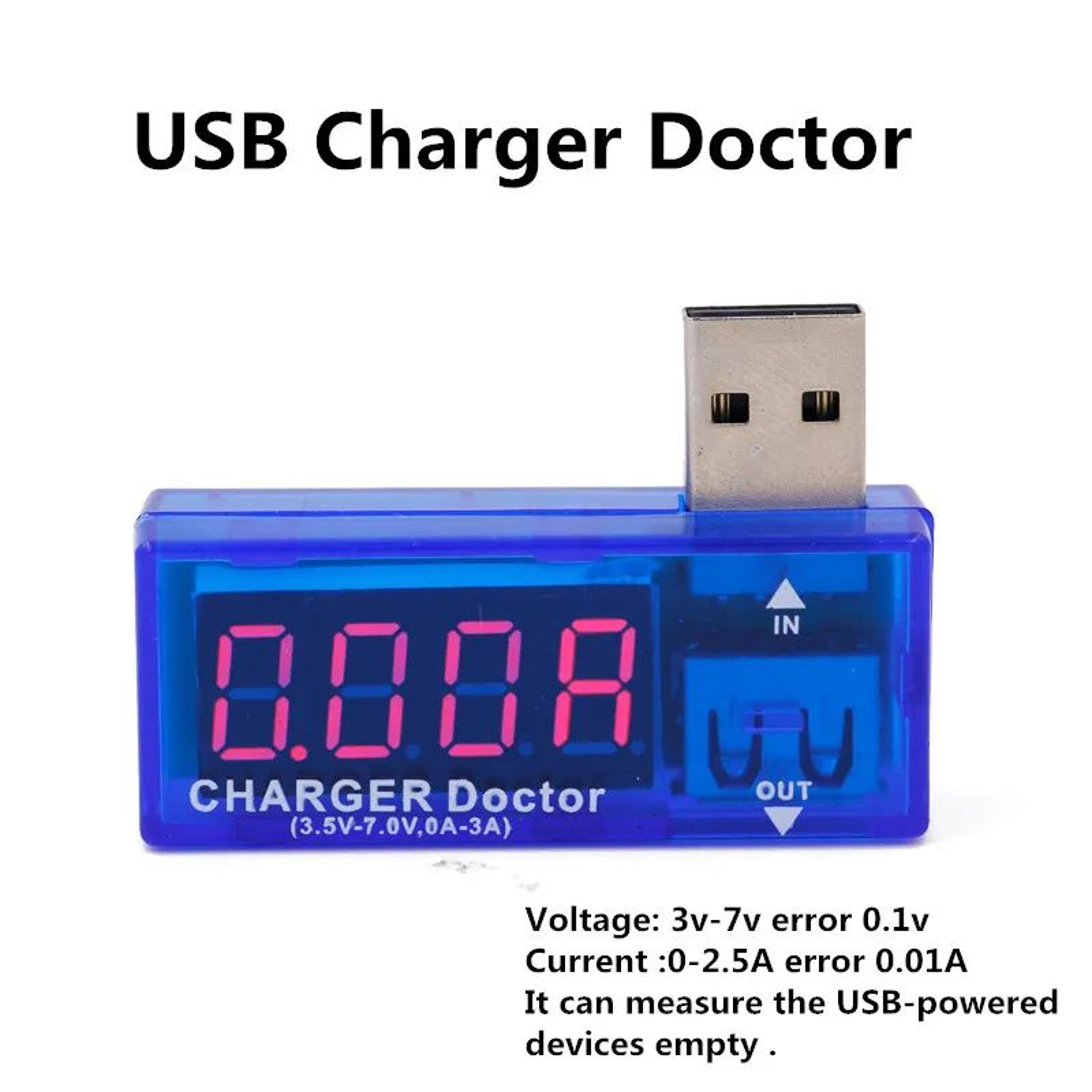 Mini USB Voltage Current Tester  LCD Digital Power Meter Charger Detector With Data Storage For Pho