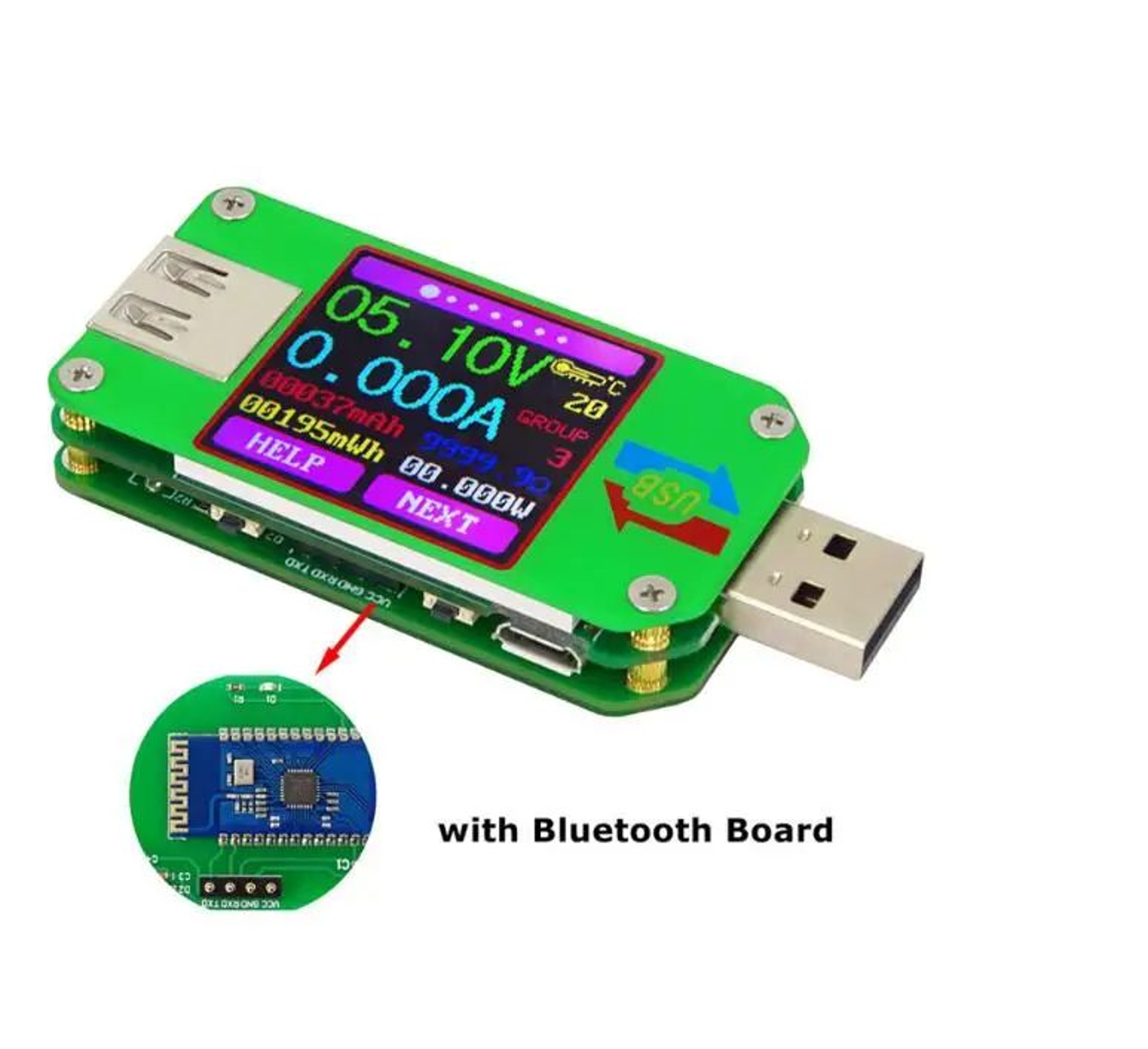 USB TypeC Digital Voltmeter Ammeter  144 In Color LCD Power Meter Quick Charger Power Bank Detector 7