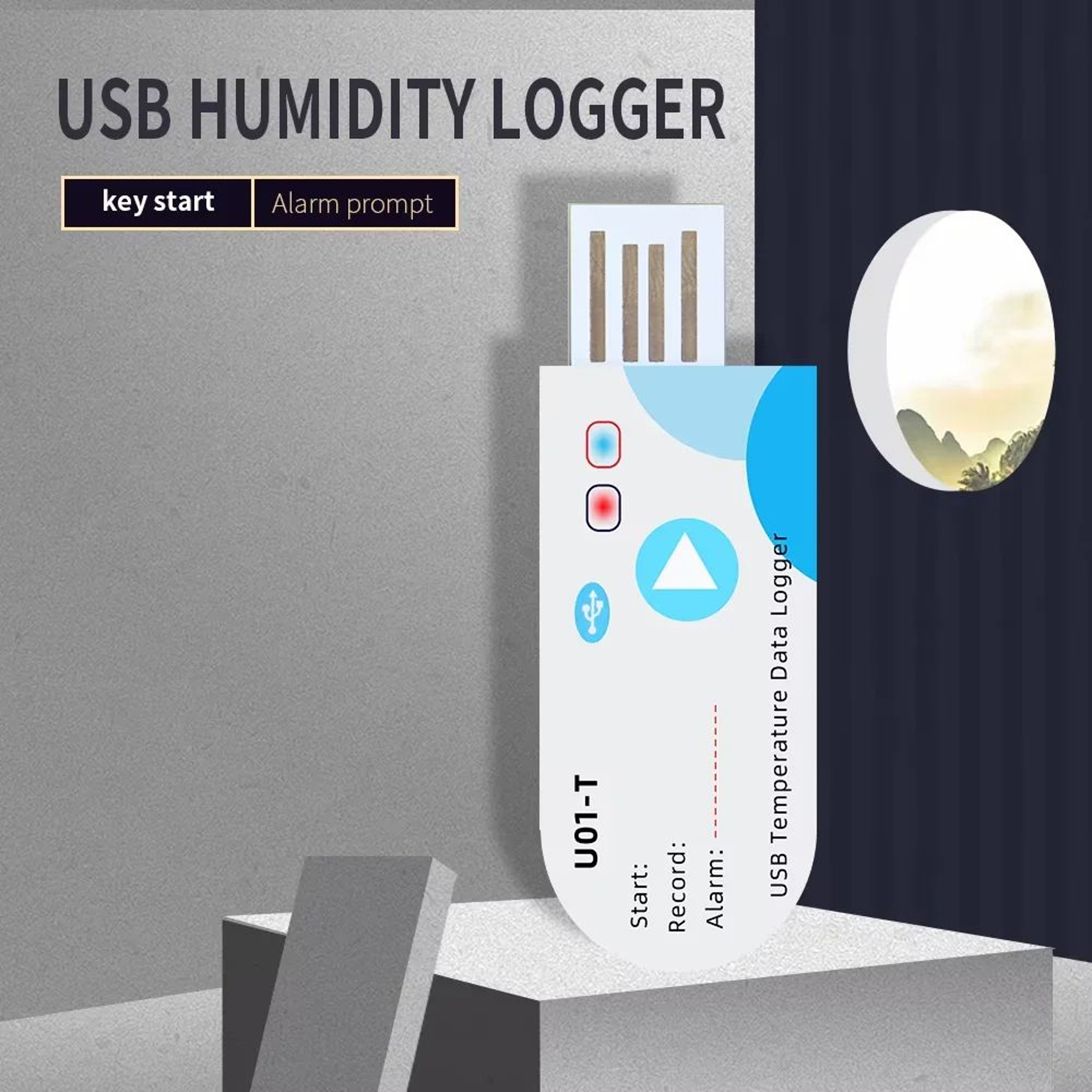 USB Temperature  Humidity Data Logger  14400Point 60Day Disposable Cold Chain Recorder With App War 0