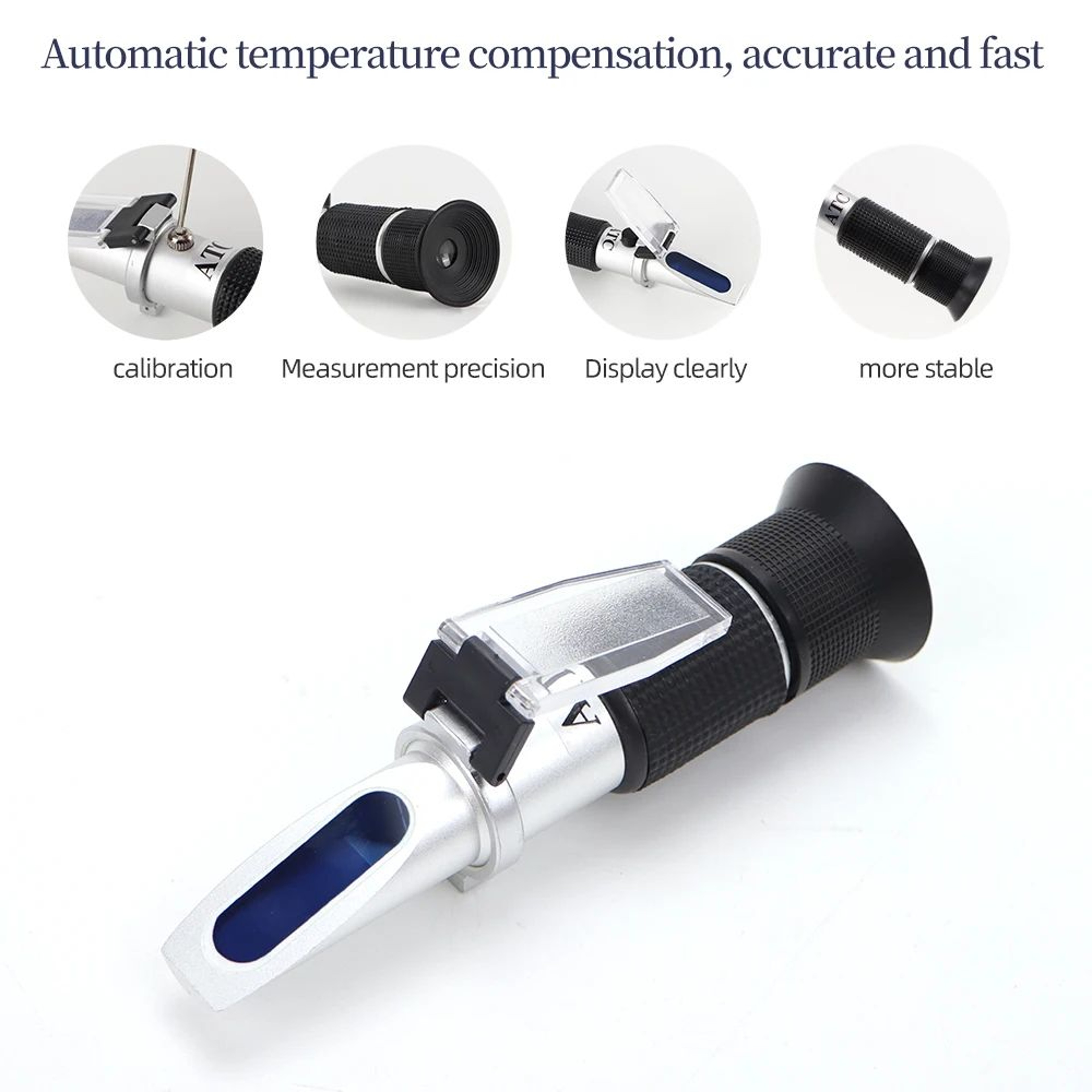 Handheld Brix Refractometer  032050090 Sugar Concentration Tester With ATC For Honey Fruit Juice  W 3