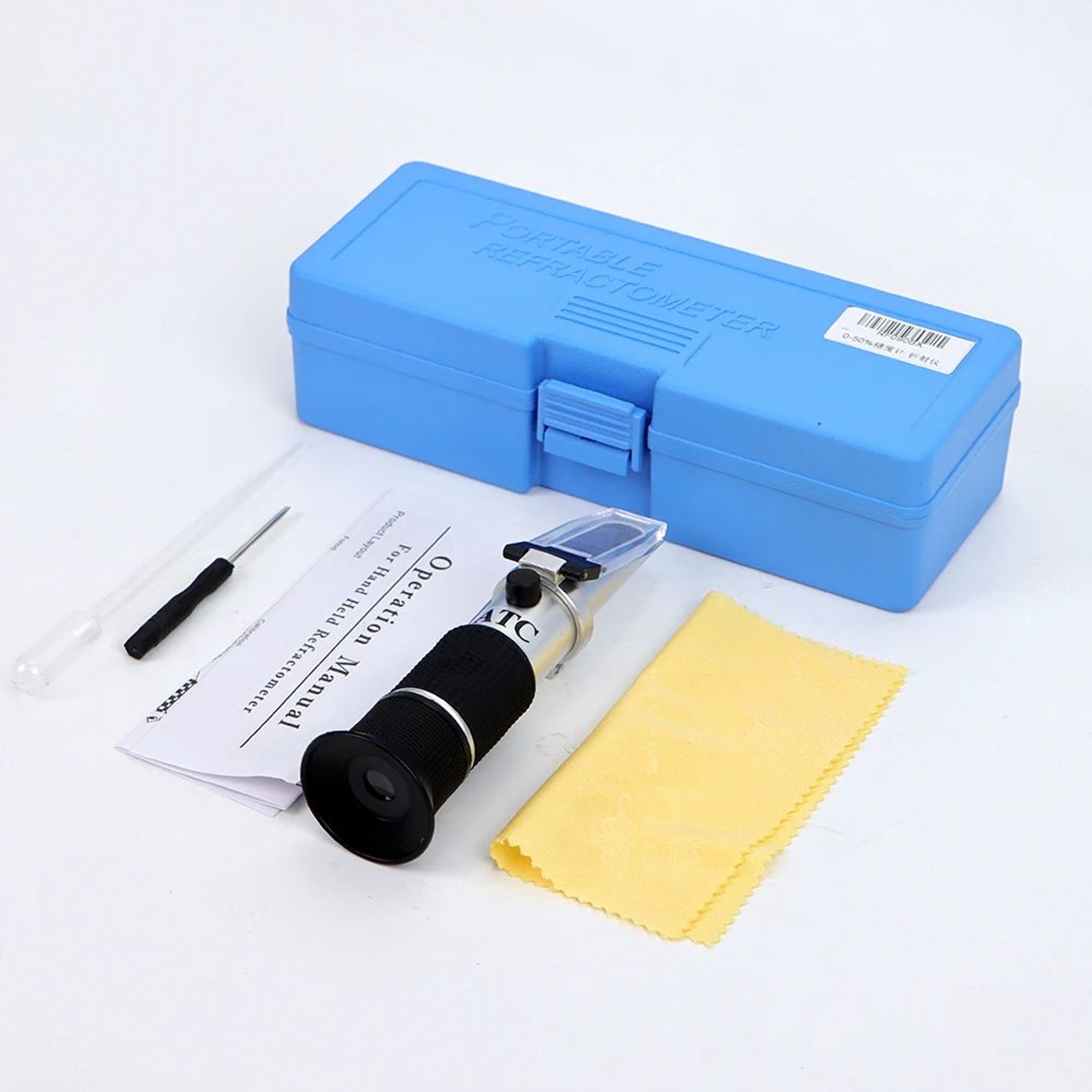 Handheld Brix Refractometer  032050090 Sugar Concentration Tester With ATC For Honey Fruit Juice  W 5