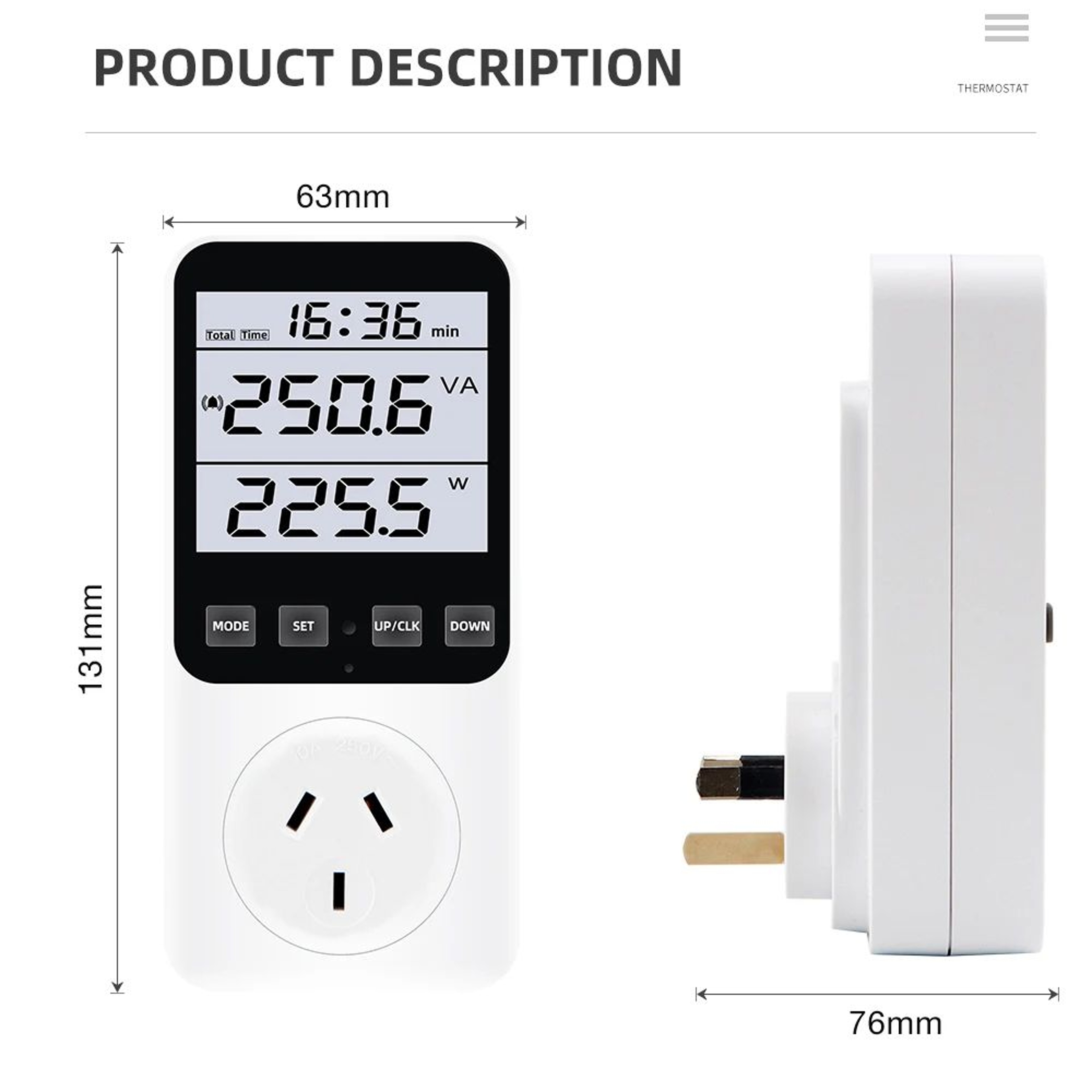 Digital Power Energy Meter  120V 15A LCD Wattmeter Socket Analyzer With KWh Voltage Current  Cost M 5
