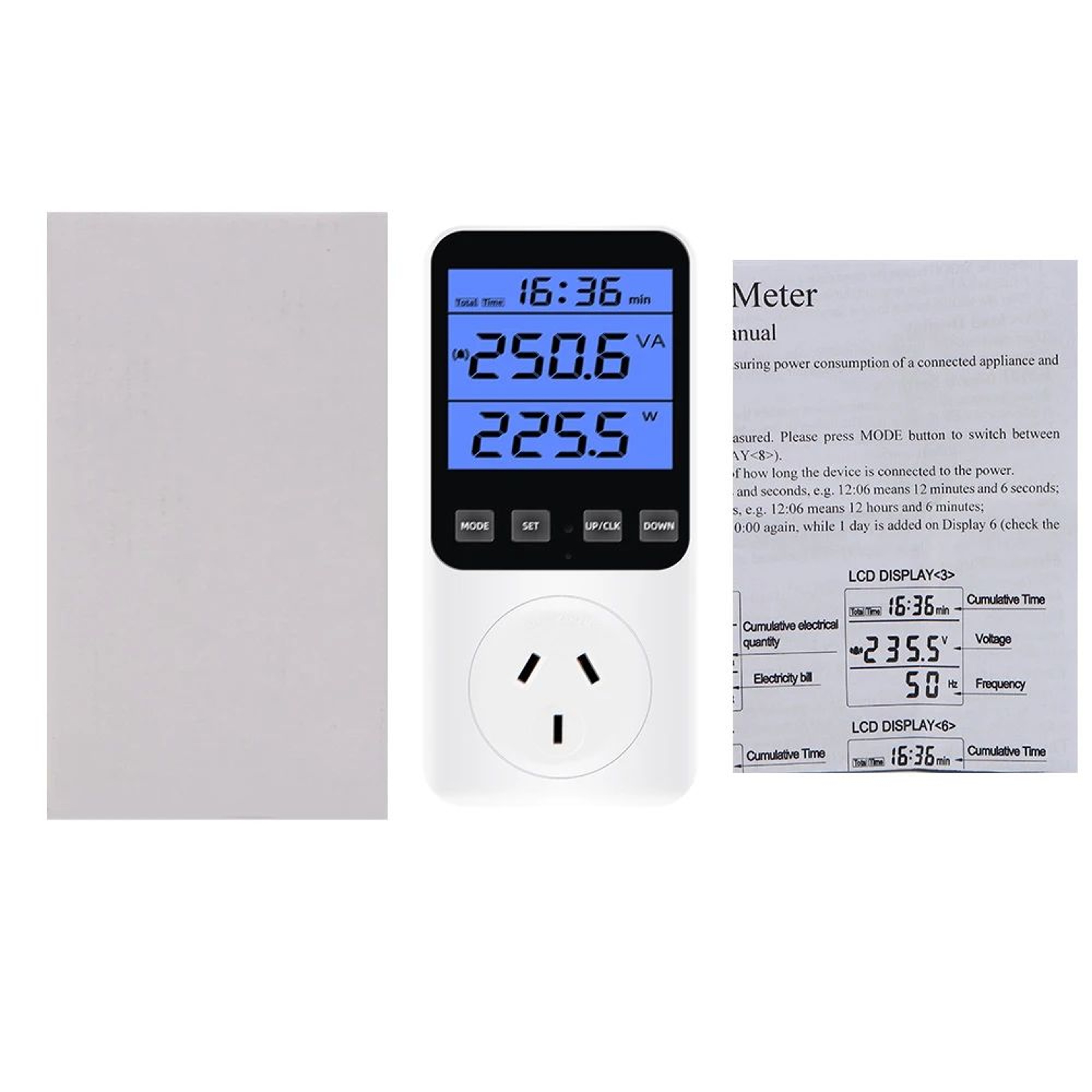 Digital Power Energy Meter  120V 15A LCD Wattmeter Socket Analyzer With KWh Voltage Current  Cost M 4