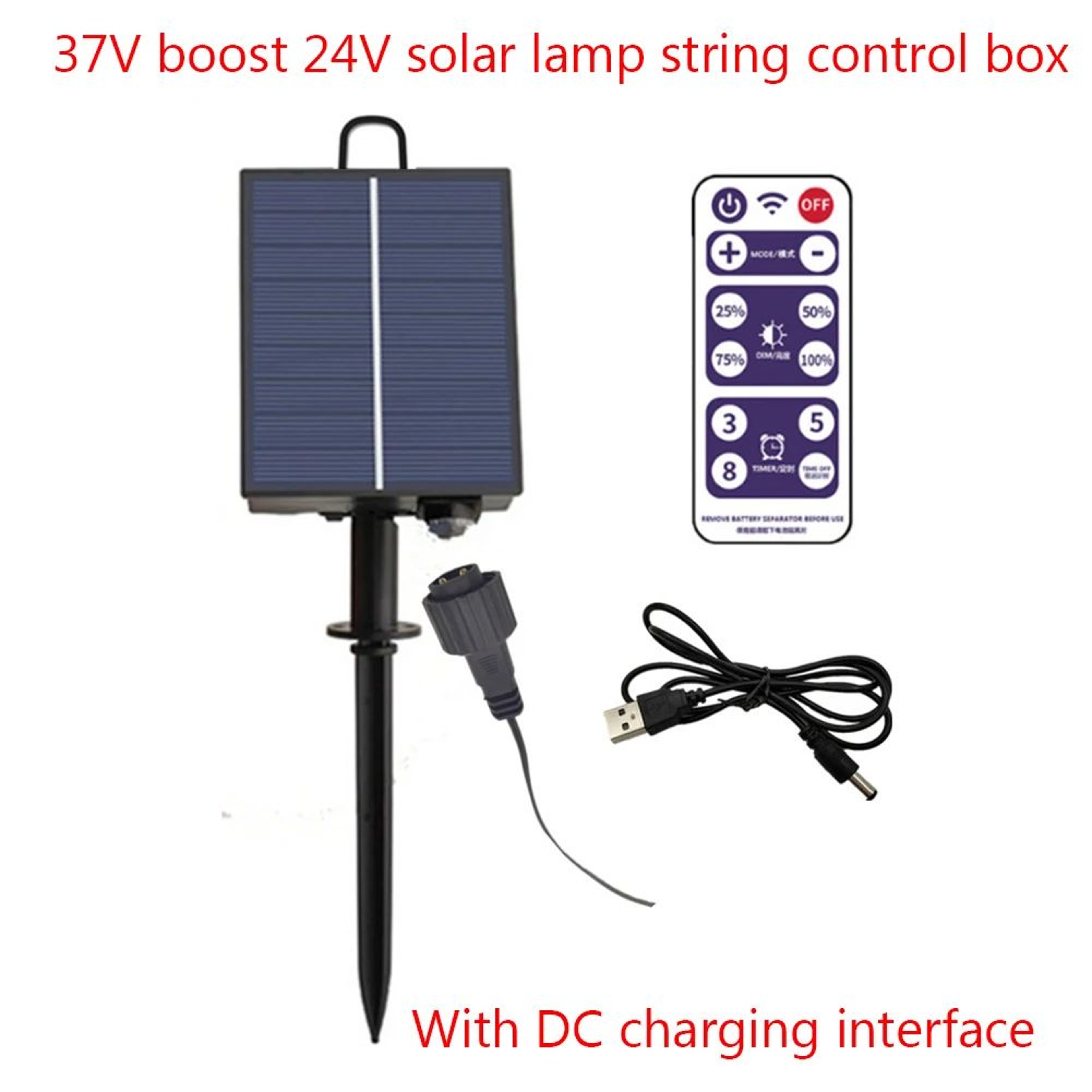 Solar Panel Controller With Remote  8Mode 24V Battery Box For 100200 LED String Lights Garden Chris 4