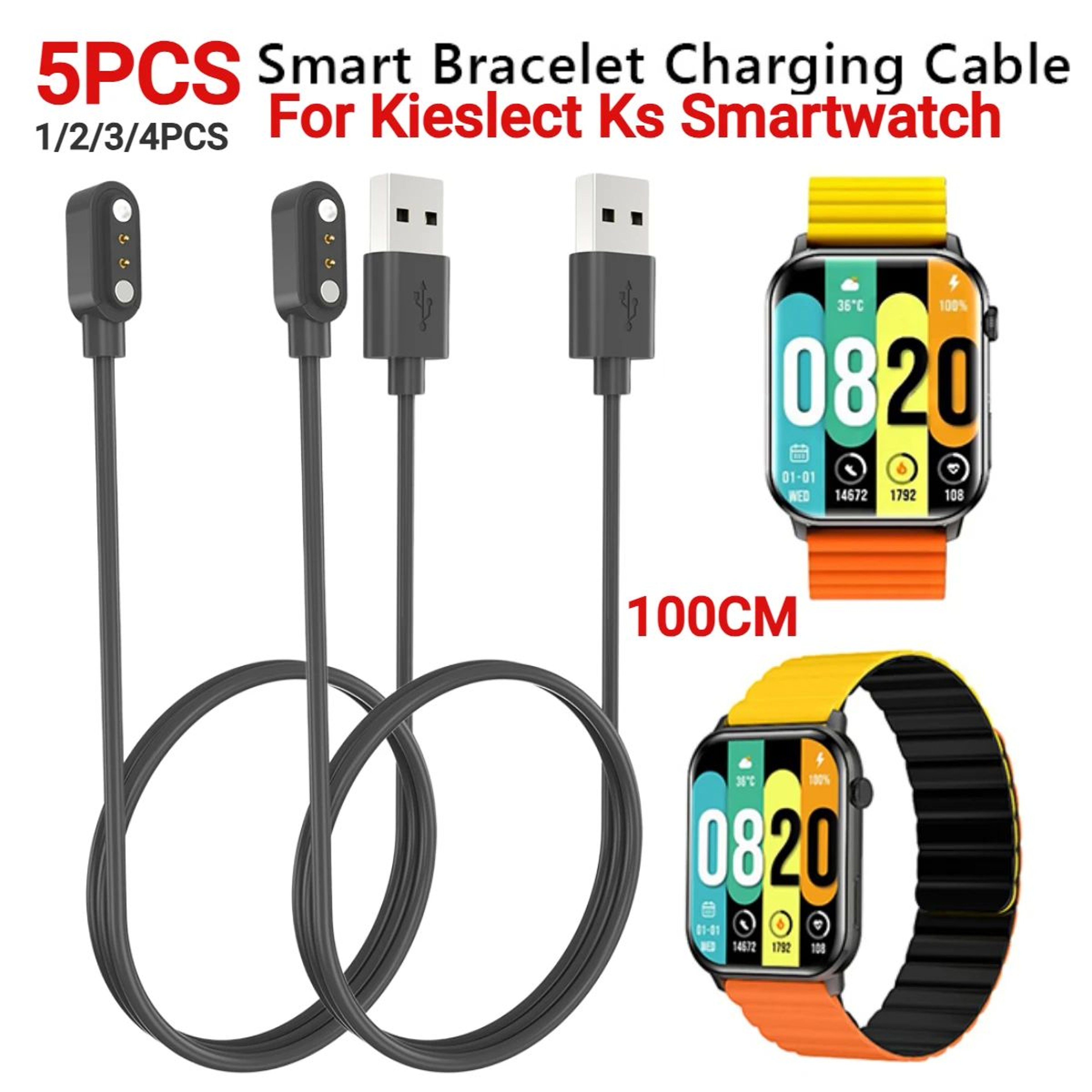 394 In Magnetic USB Charging Cable  Fast Stable Charger Dock Power Cord For Kieslect KS Pro Smartwa 0