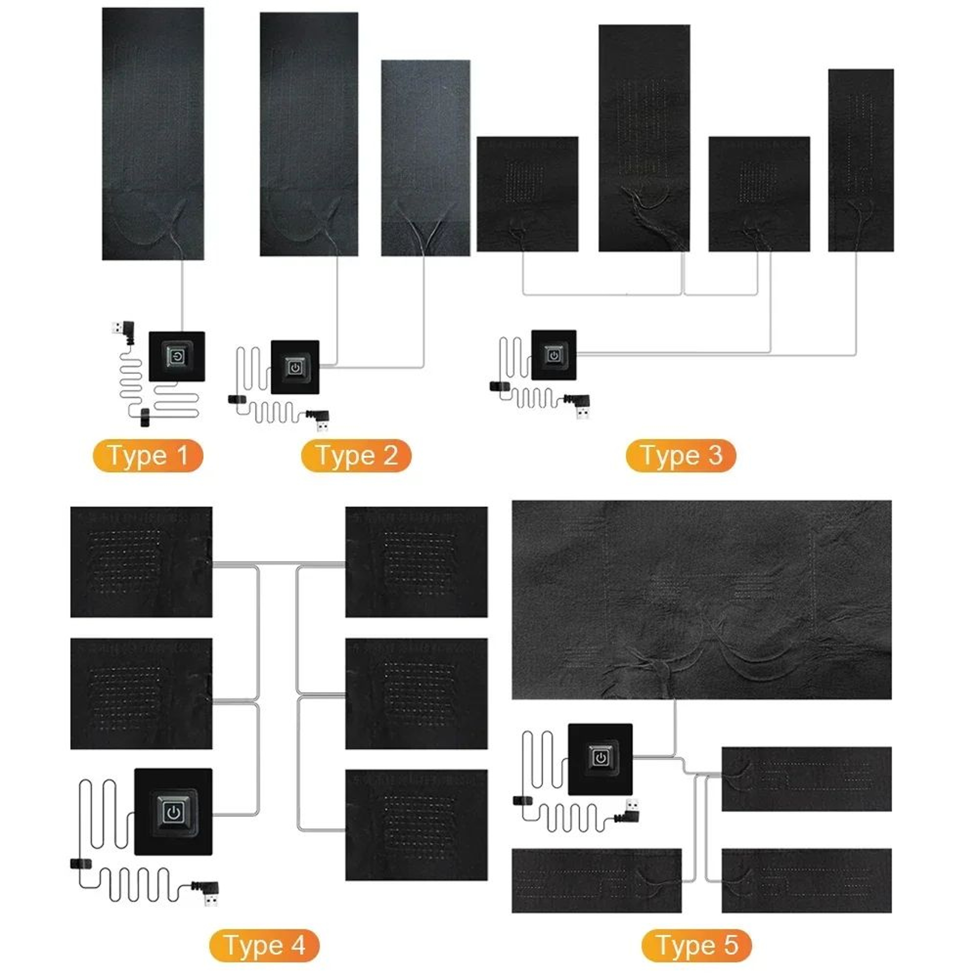 5V Waterproof Electric Heating Sheet  3Level Carbon Fiber Temperature Control Pad For DIY Heated Cl 5