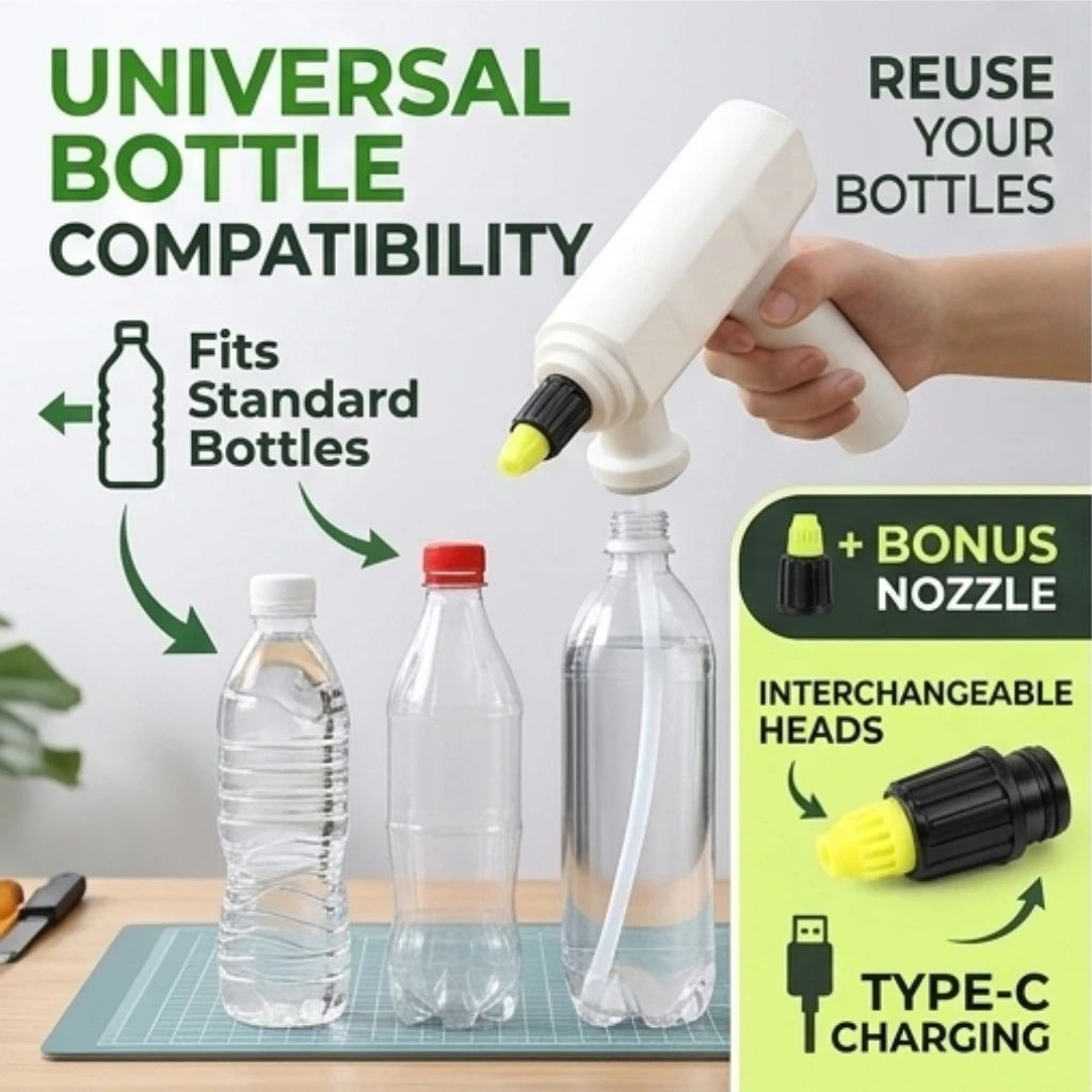 USB Rechargeable Electric Water Spray Gun  Adjustable Mist  Stream Sprayer For Plants Garden And Ho 1