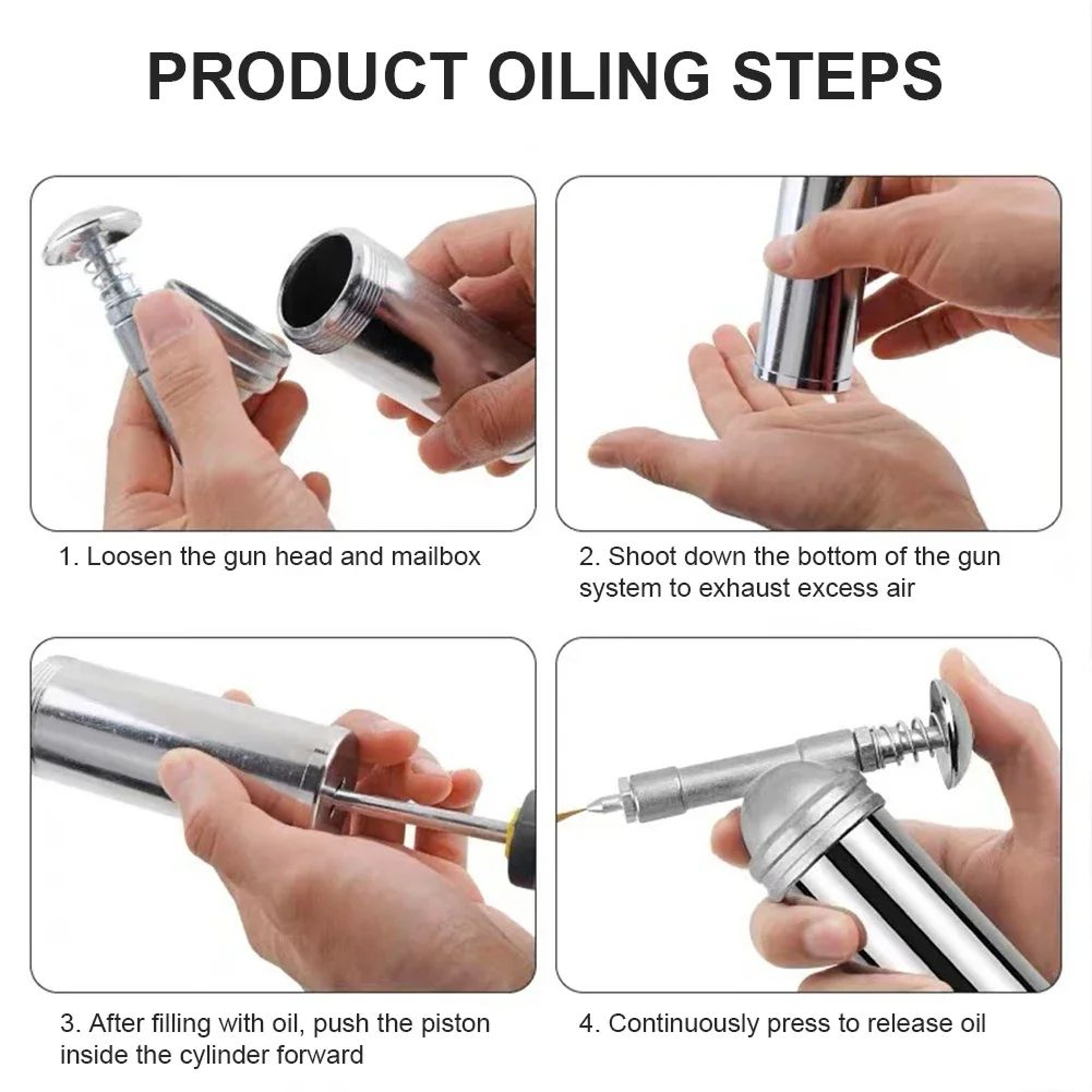 80cc Mini Grease Gun  1000 PSI Handheld High Pressure Oiler With Needle Nozzle For Automotive Tools 1