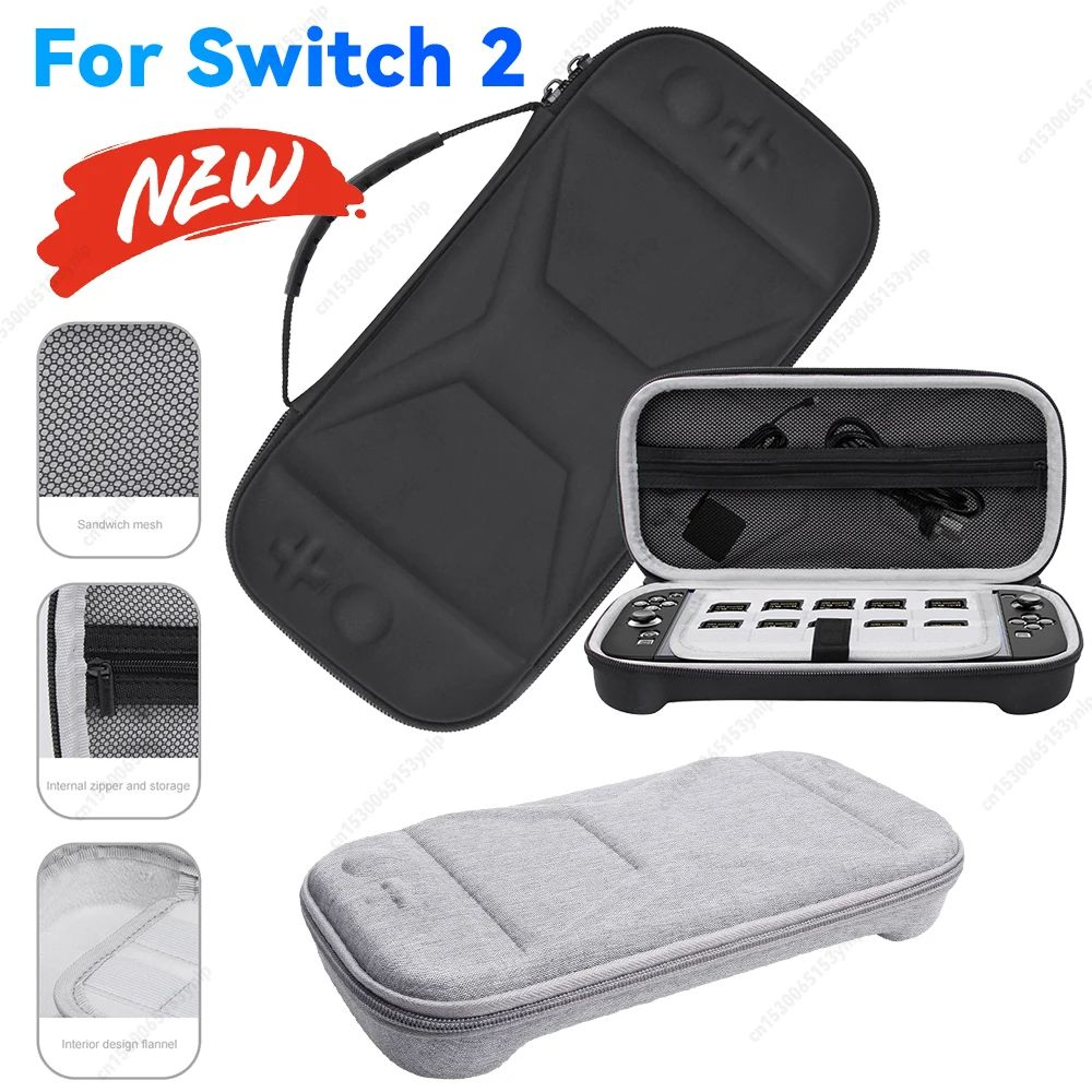 Switch 2 Carrying Case  Shockproof EVA Portable Travel Storage Organizer With Game Card  Accessory  1