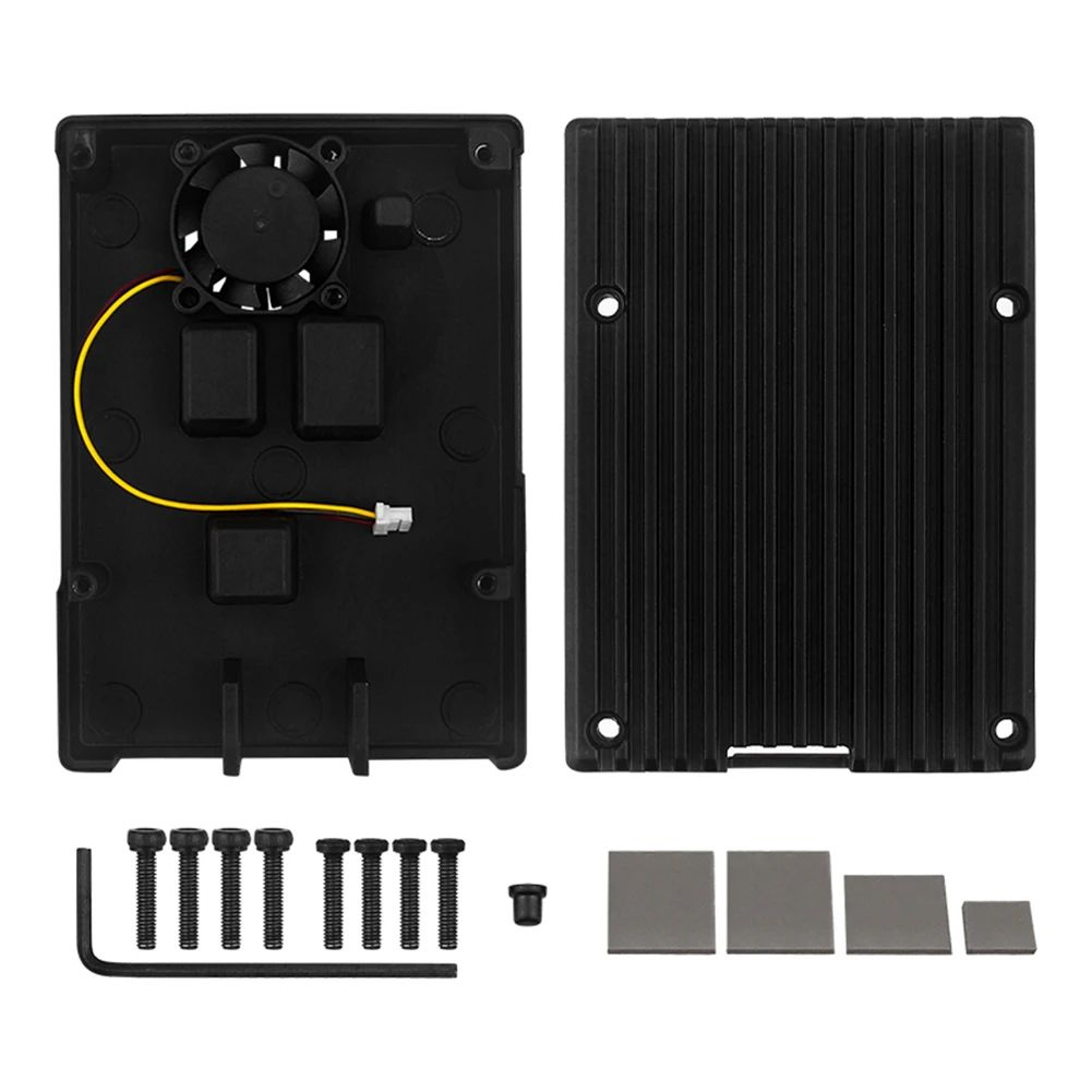 Raspberry Pi 5 Aluminum Alloy Case  Metal Protective Enclosure With Active Cooler Heatsink Fan For  4