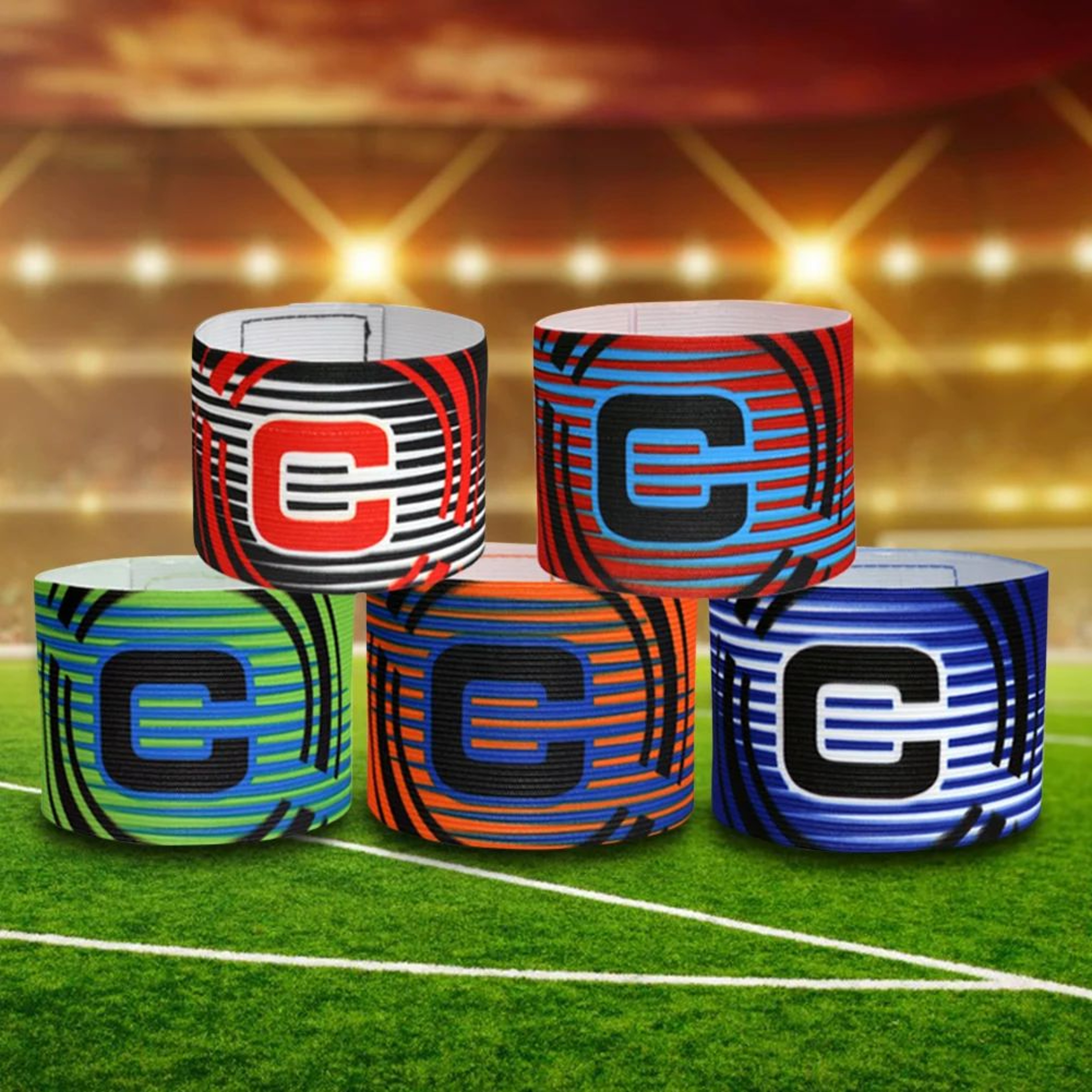 Soccer Captain Armband  Adjustable 122Inch Elastic Nylon Leader Arm Band For Kids Adults Football T 1