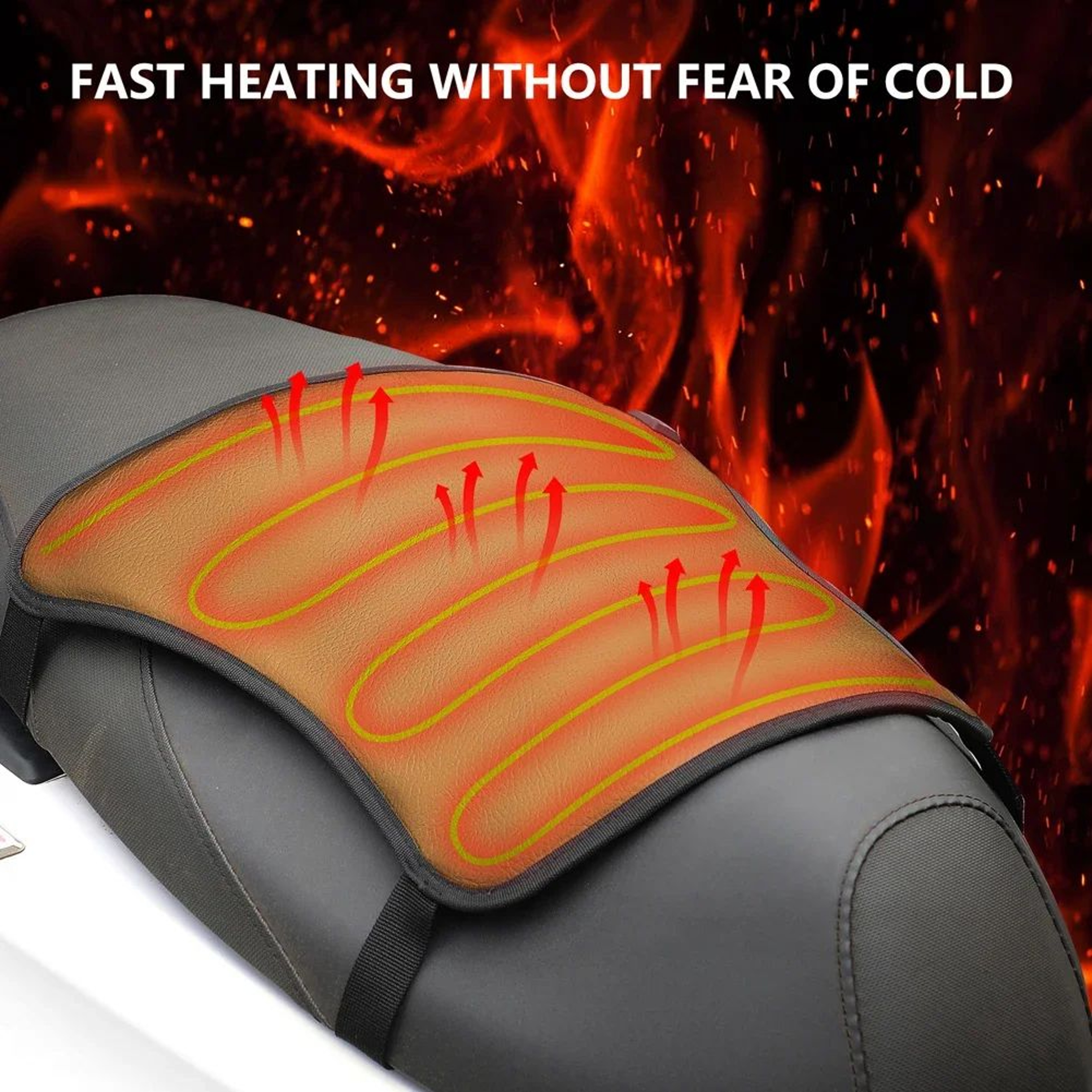 12V Motorcycle Heated Seat Cushion  Waterproof 3Level Smart Temperature Control Winter Heating Pad  1