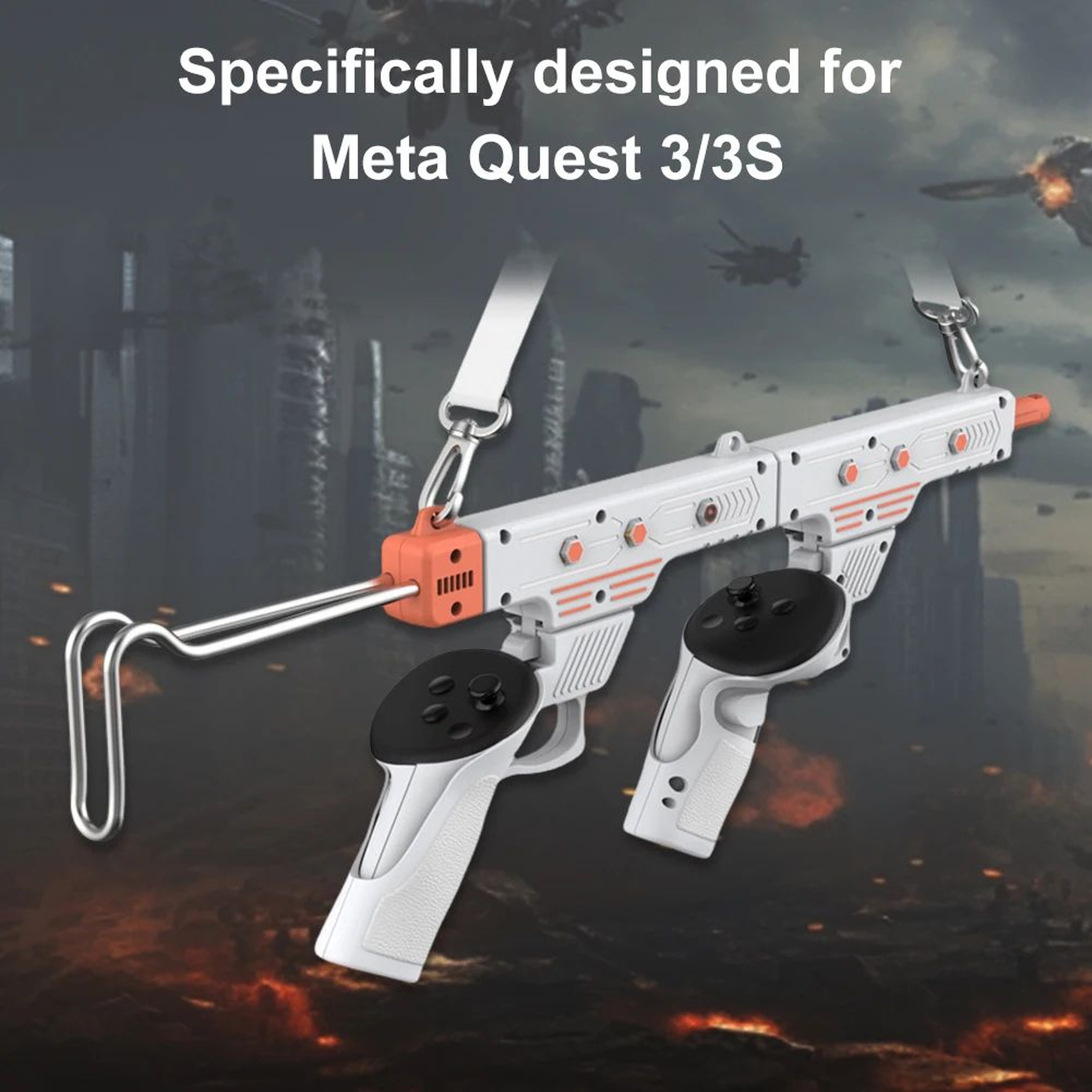 VR Gun Stock  Rifle Adapter Shooting Controller Handle With Precision Grip For Meta Quest 3 And Que 1