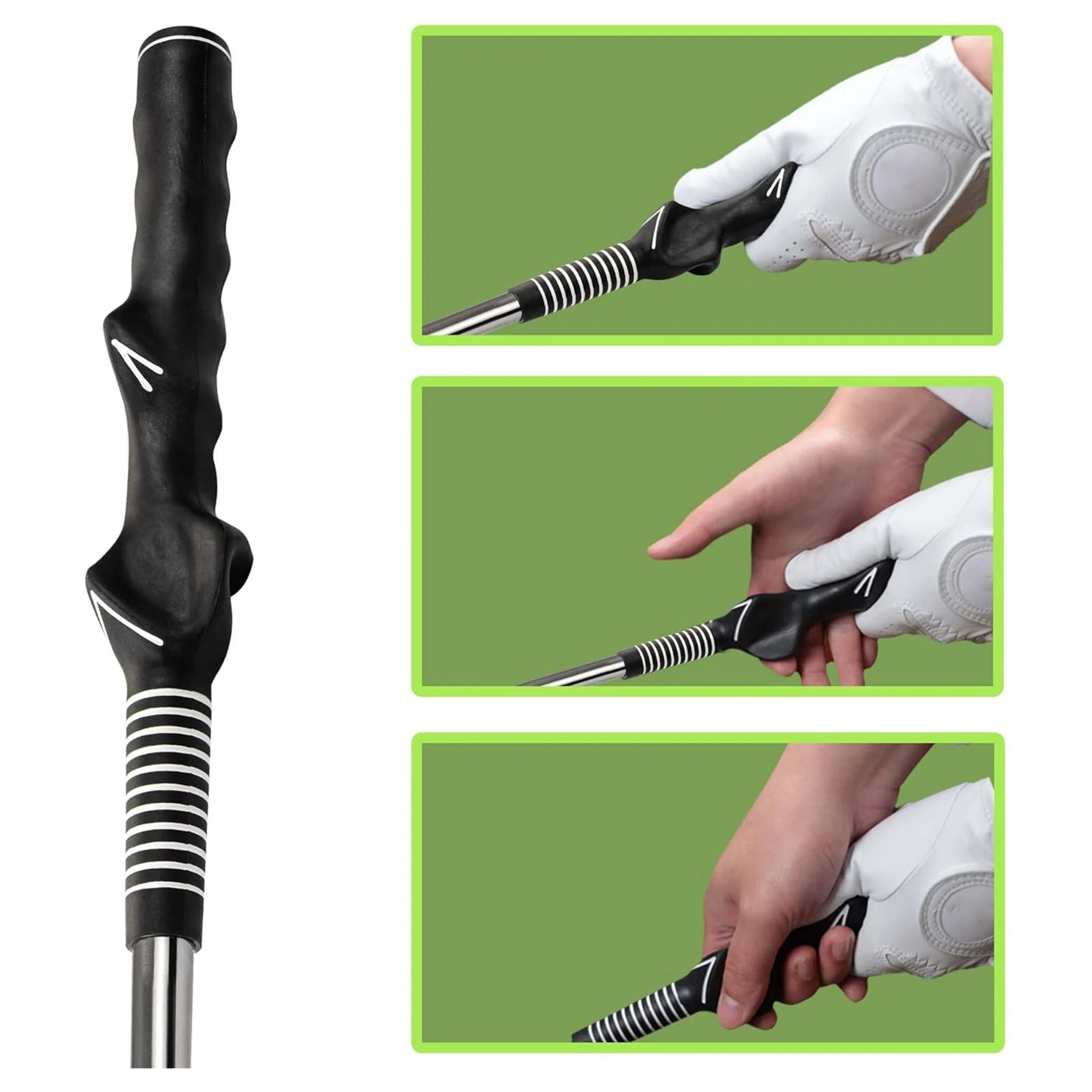 Retractable Golf Swing Trainer  Portable Grip Practice Aid With Click Feedback For Rhythm Stance  I 3