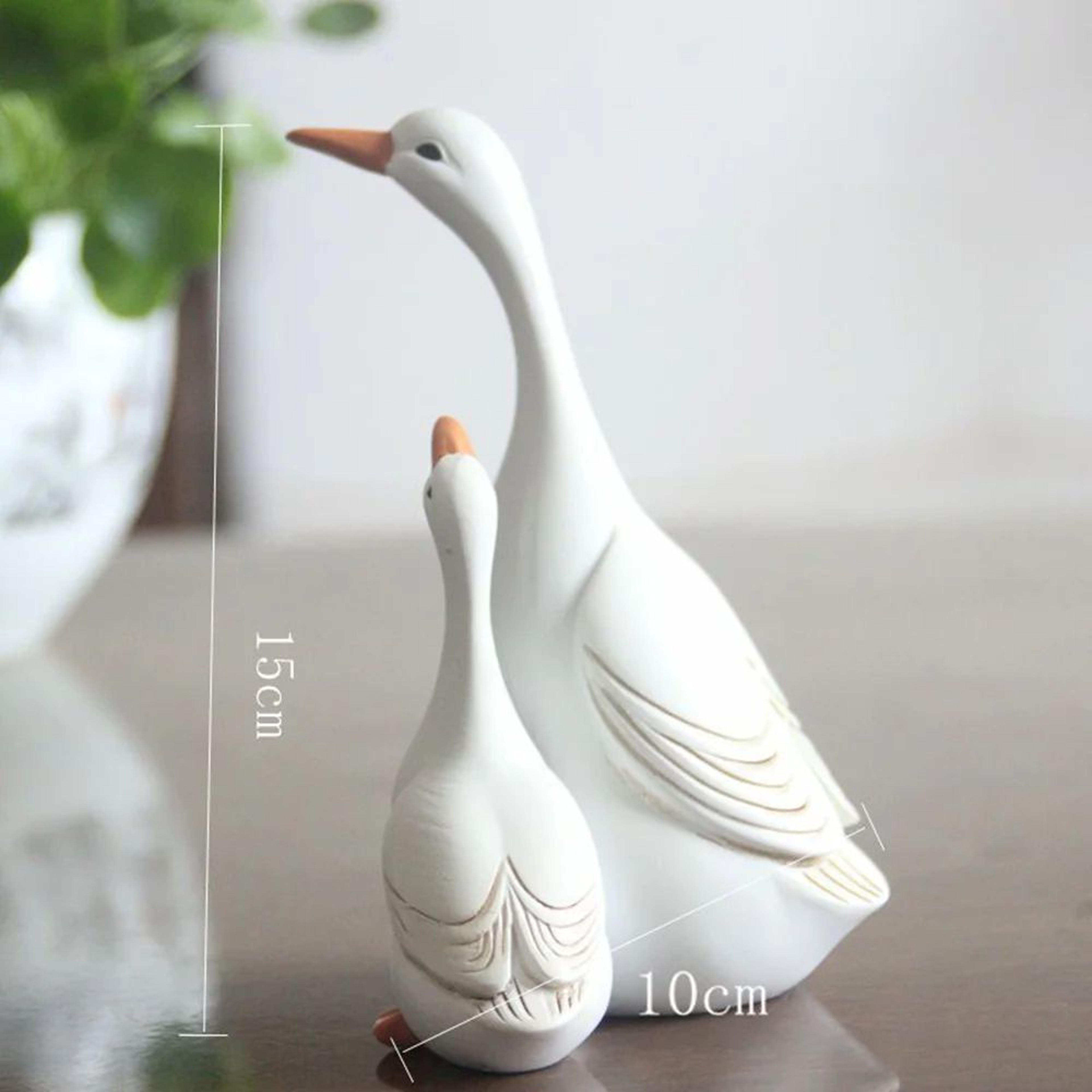 Mother  Son Duck Resin Statue  Handcrafted Rustic Family Figurine Decor For Living Room Cabinet She 3