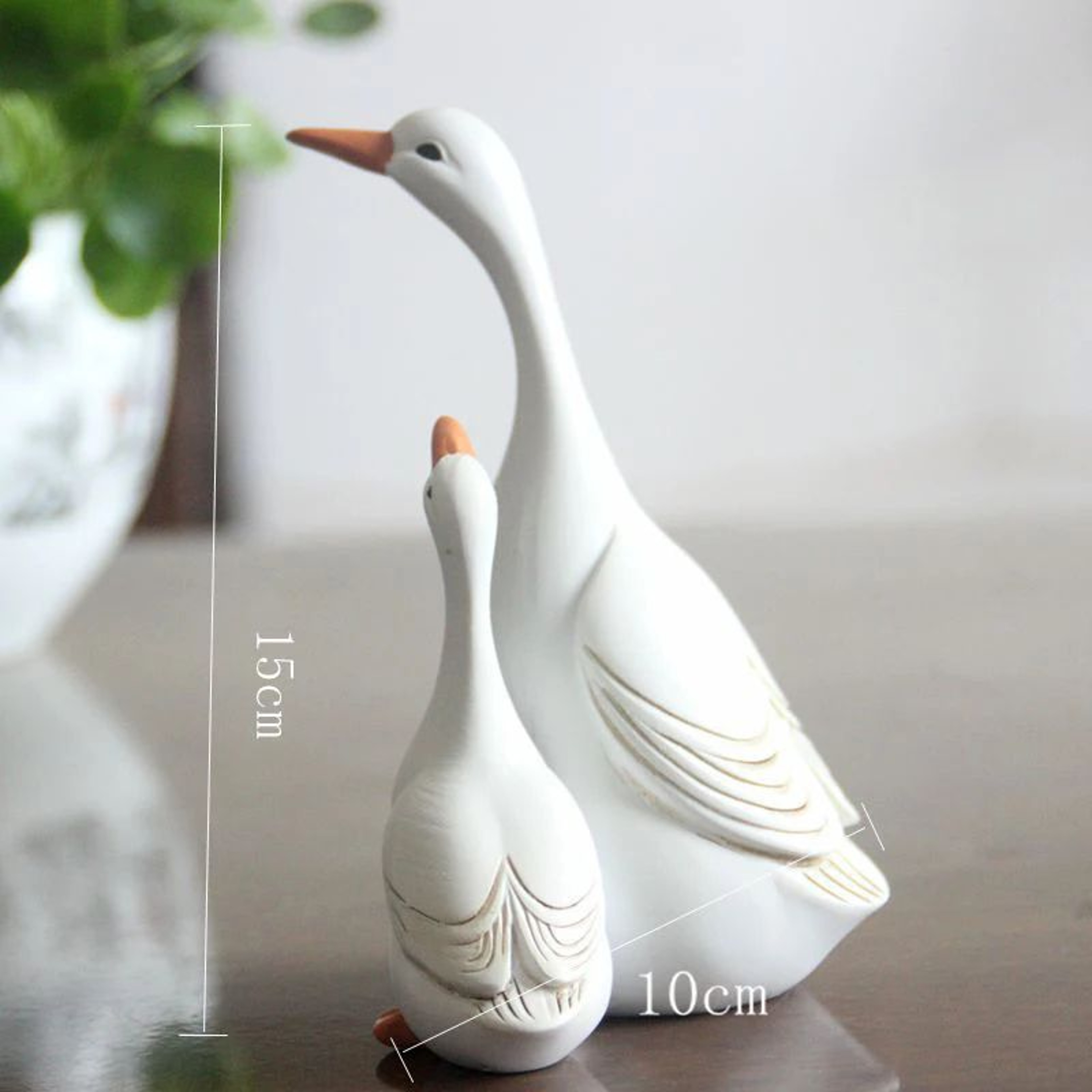 Mother  Son Duck Resin Statue  Handcrafted Rustic Family Figurine Decor For Living Room Cabinet She 4
