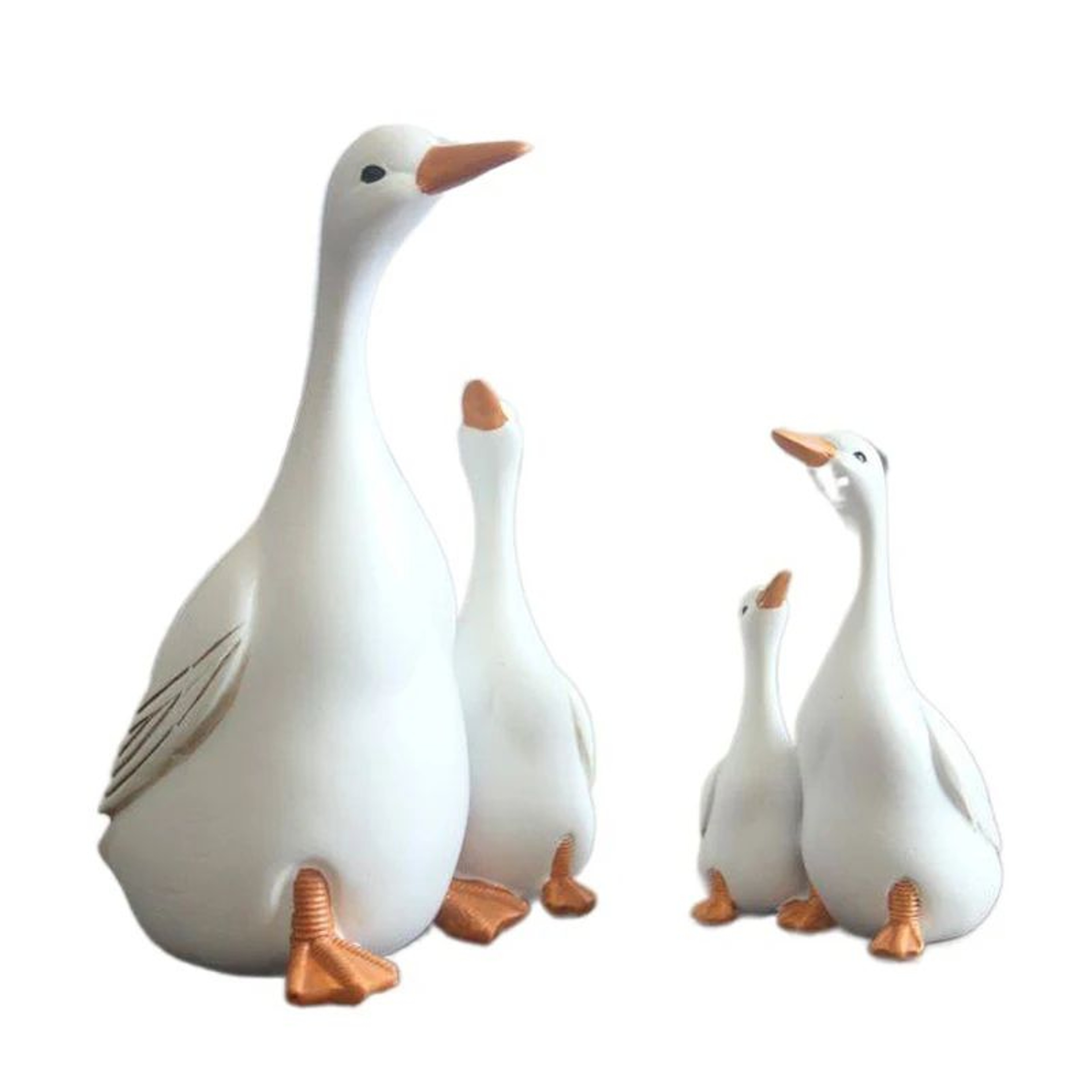 Mother  Son Duck Resin Statue  Handcrafted Rustic Family Figurine Decor For Living Room Cabinet She 2