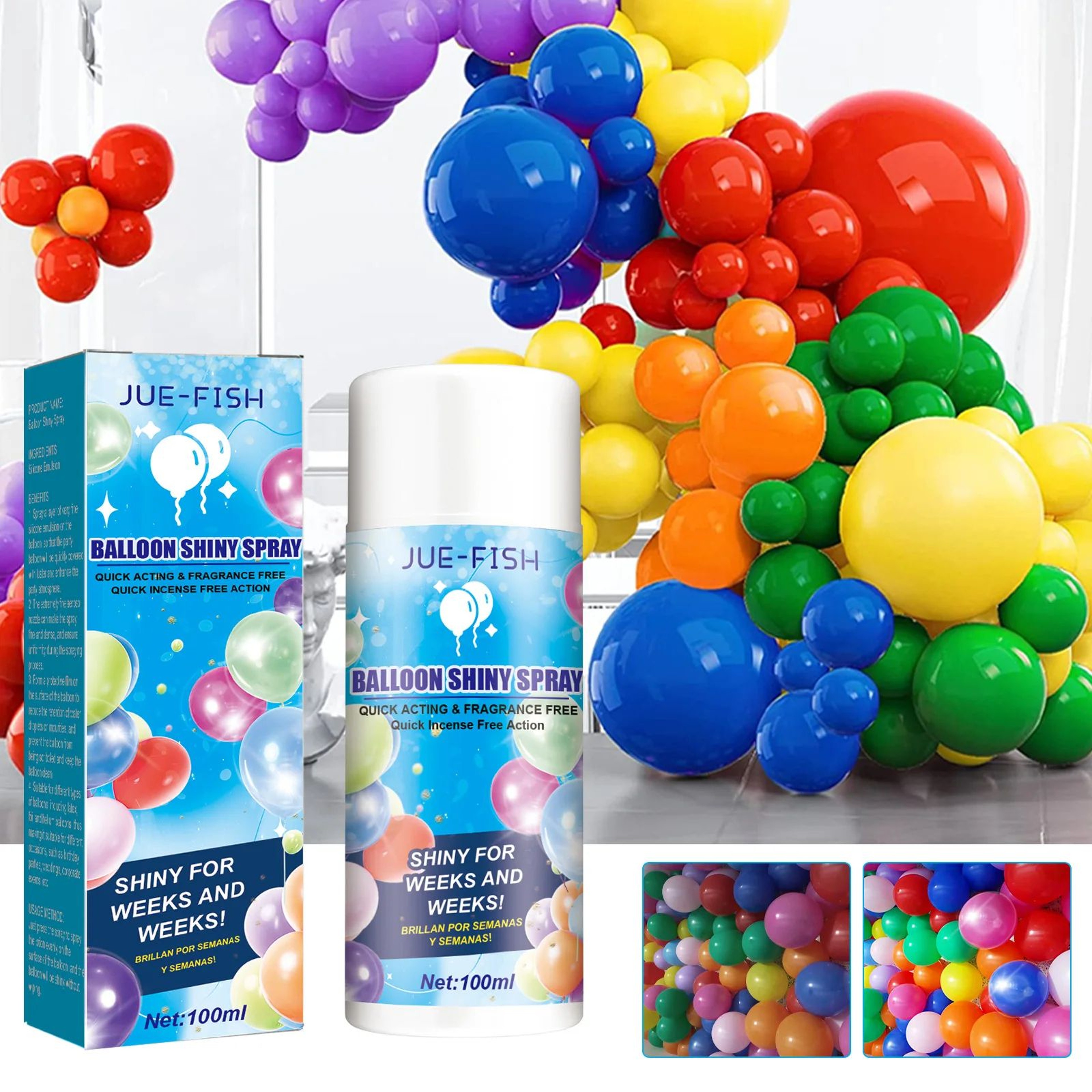 Balloon High Gloss Shine Spray  338 Fl Oz AntiFade Brightener Polish For Latex Balloons Arches  Par 1