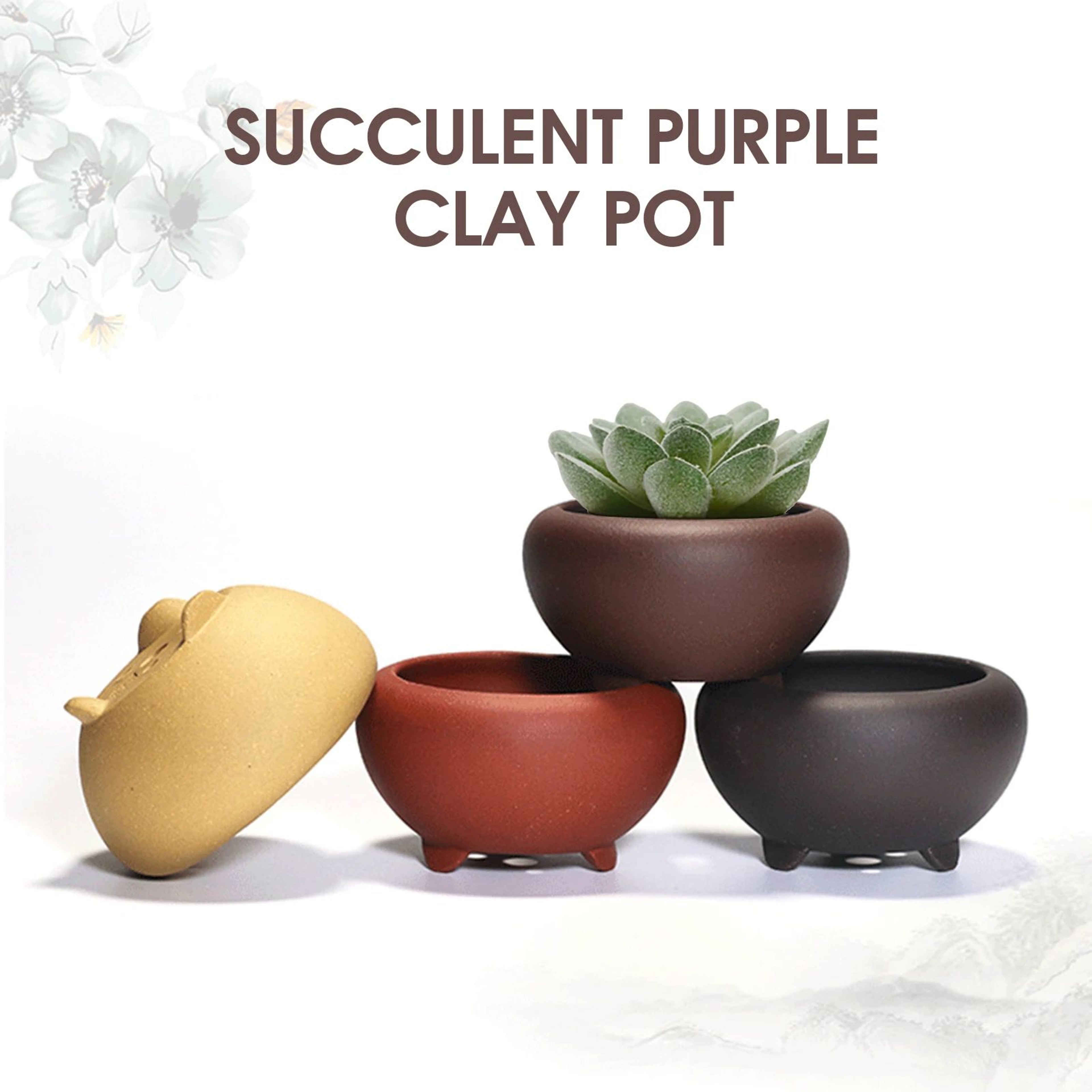 Sandstone Succulent Planter  339 X 197 In Round Mini Flower Pot With Drainage Hole For Bonsai Indoo 0