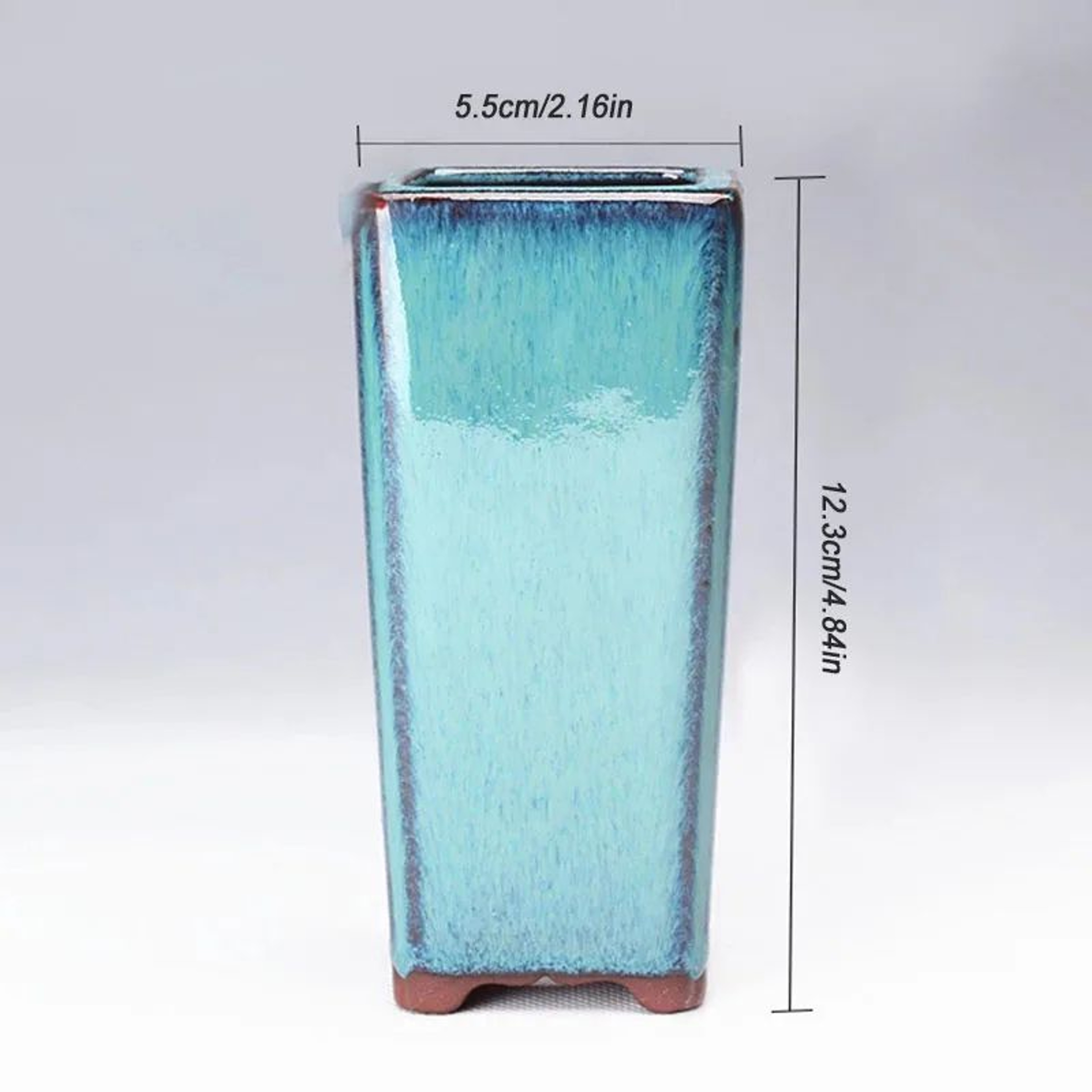Handmade Ceramic Succulent Planter  Tall Glazed Flower Pot With Drainage Hole For Indoor Outdoor Ho 6