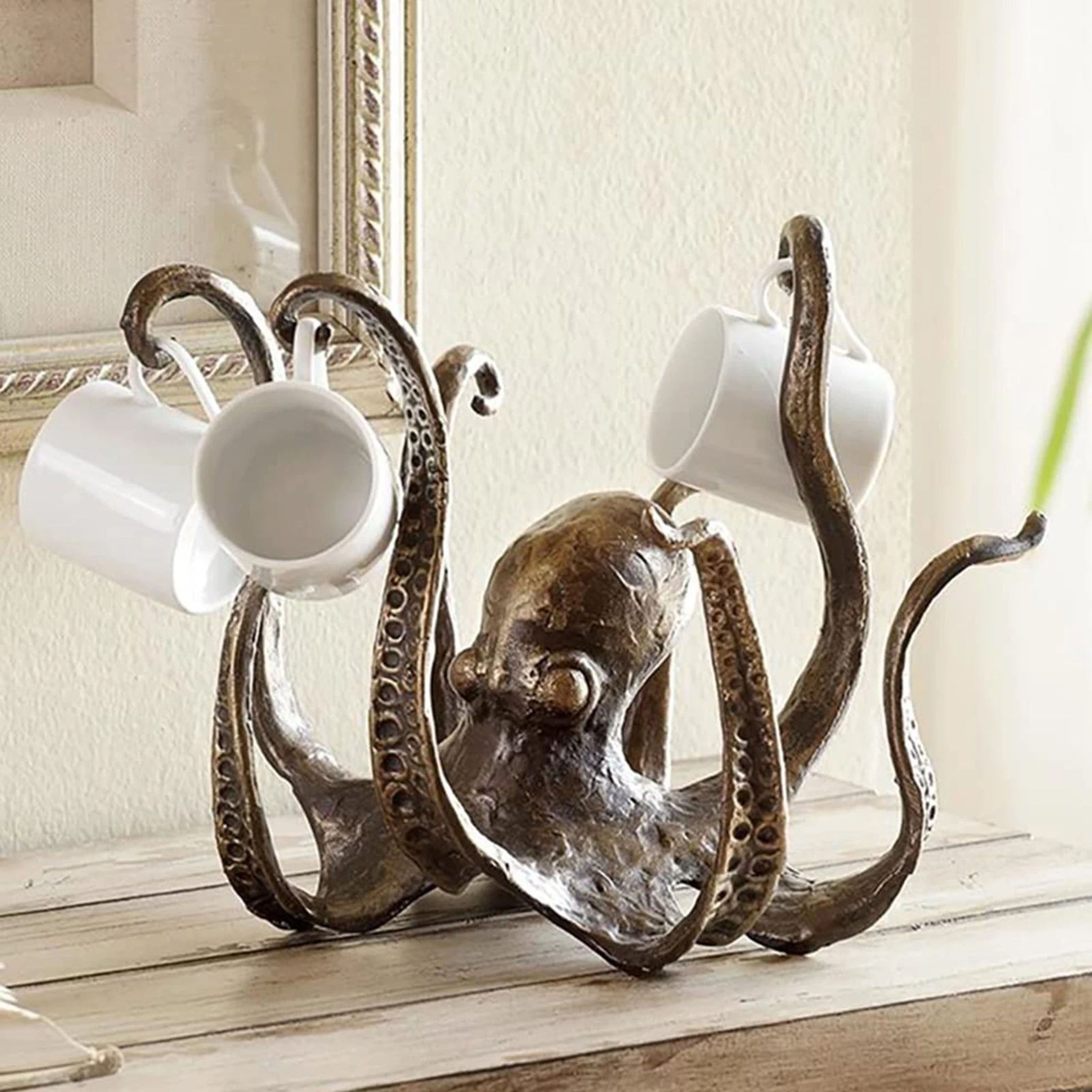 Octopus Coffee Cup Holder  Resin Mug Organizer Decorative SpaceSaving Rack For Kitchen Dining  Coas 0