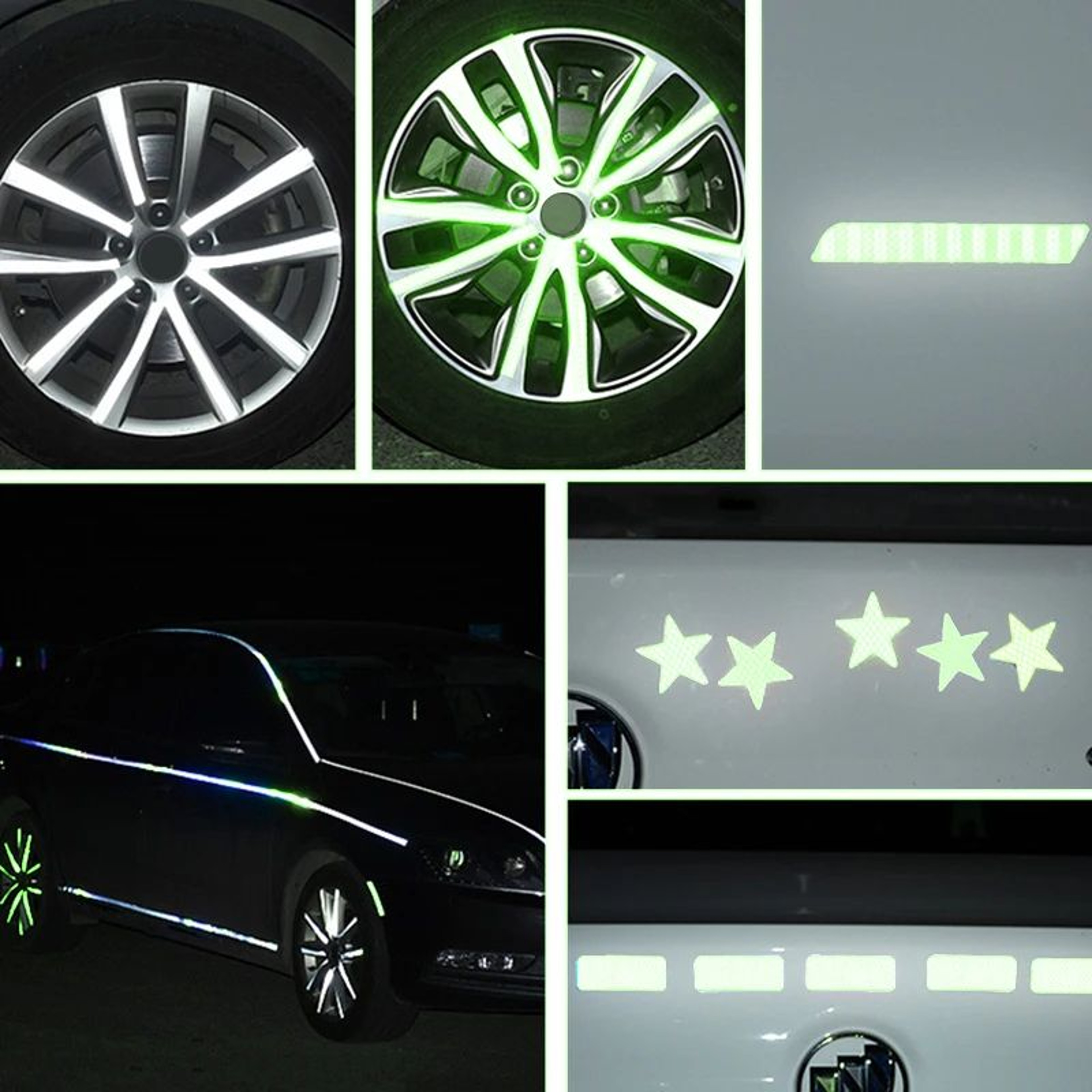 Fluorescent Reflective Warning Tape  Adhesive AntiCollision Safety Stickers For Car Bike Stairs Wal 3