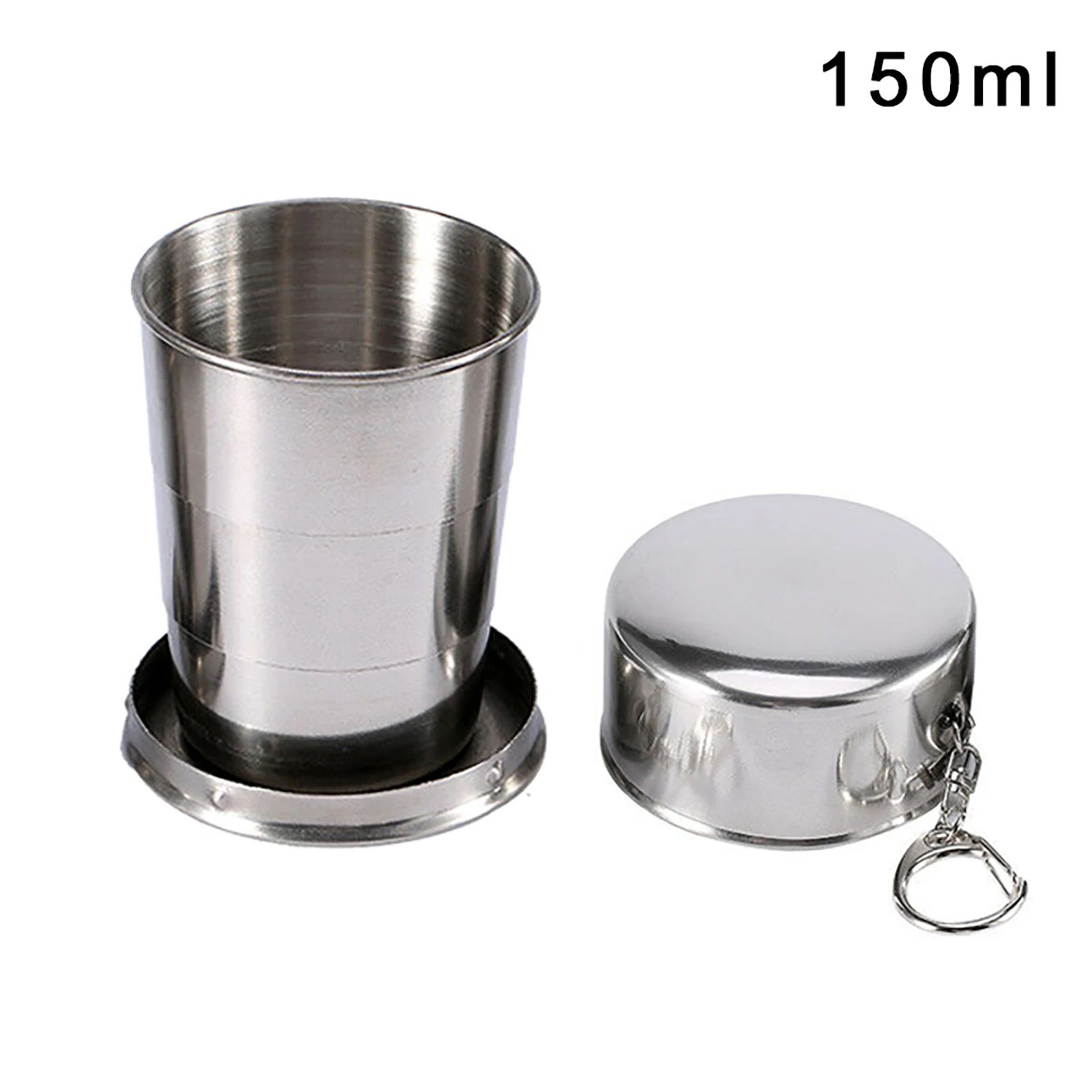 Foldable Stainless Steel Camping Cup  Collapsible Portable Coffee Mug For Hiking Backpacking Picnic 5