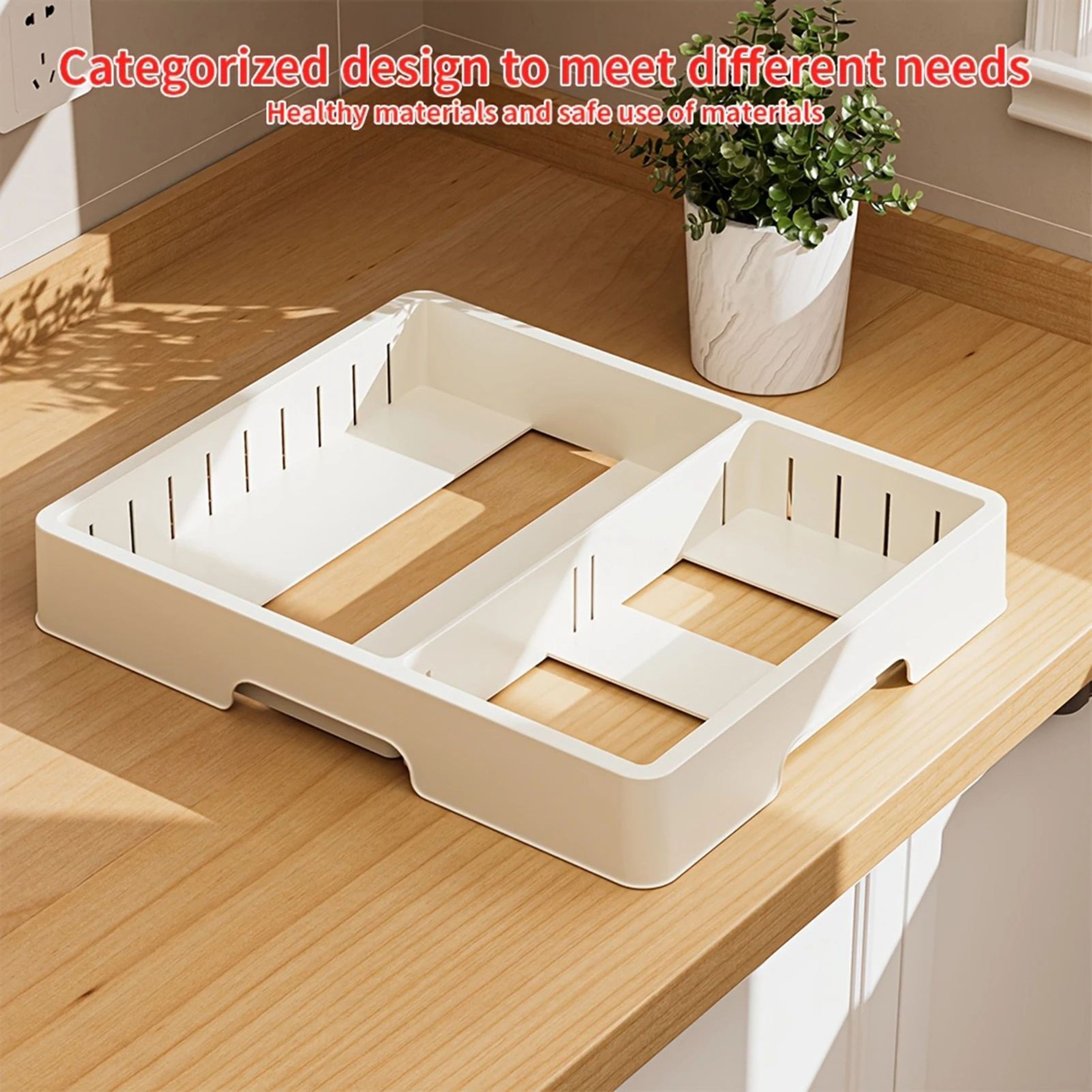 Adjustable Food Container Lid Organizer  Plastic Storage Holder For Orderly Kitchen Cabinets Drawer 4