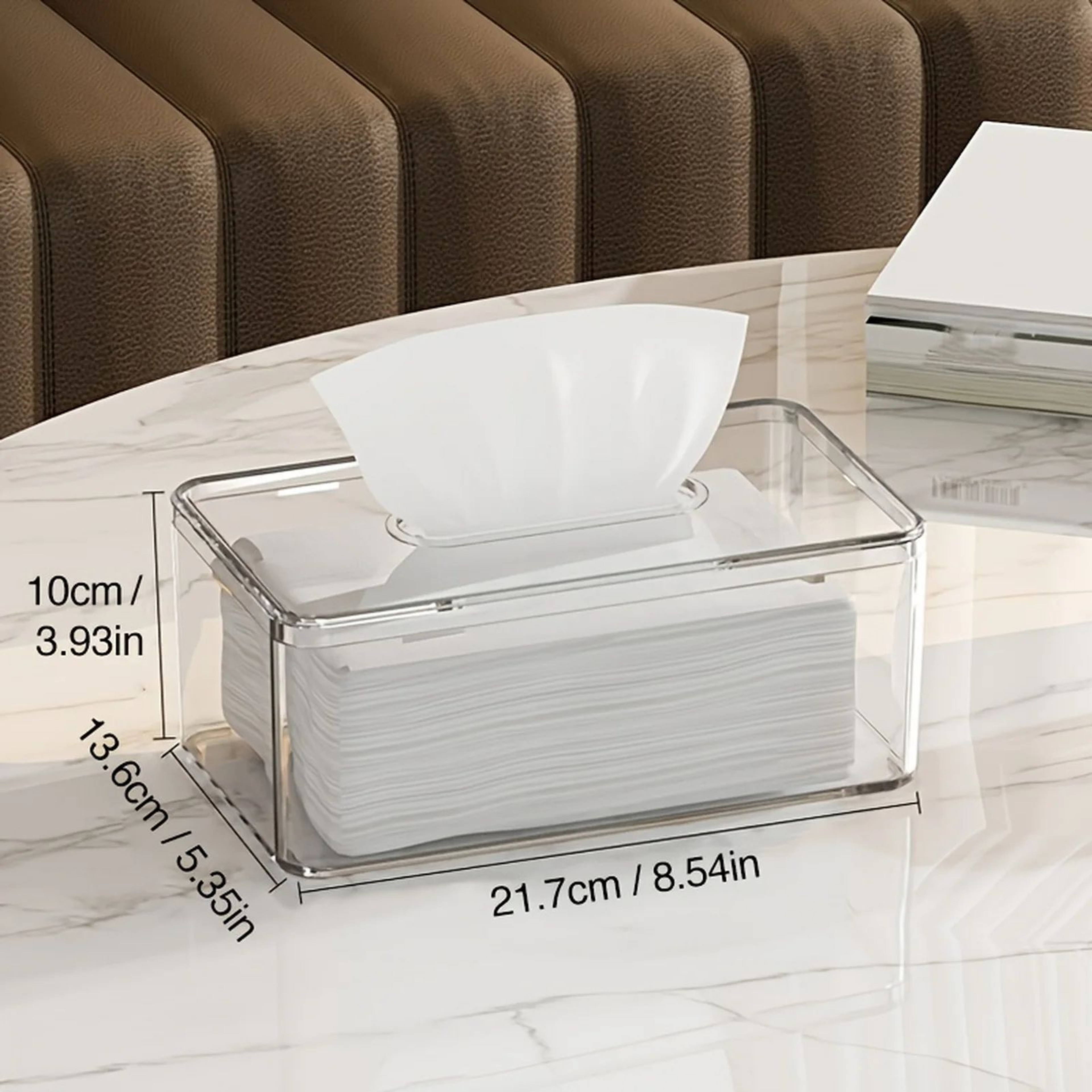 Clear Tissue Box Holder  Refillable Plastic Tissue And Dryer Sheet Dispenser For Organized Tables D 5