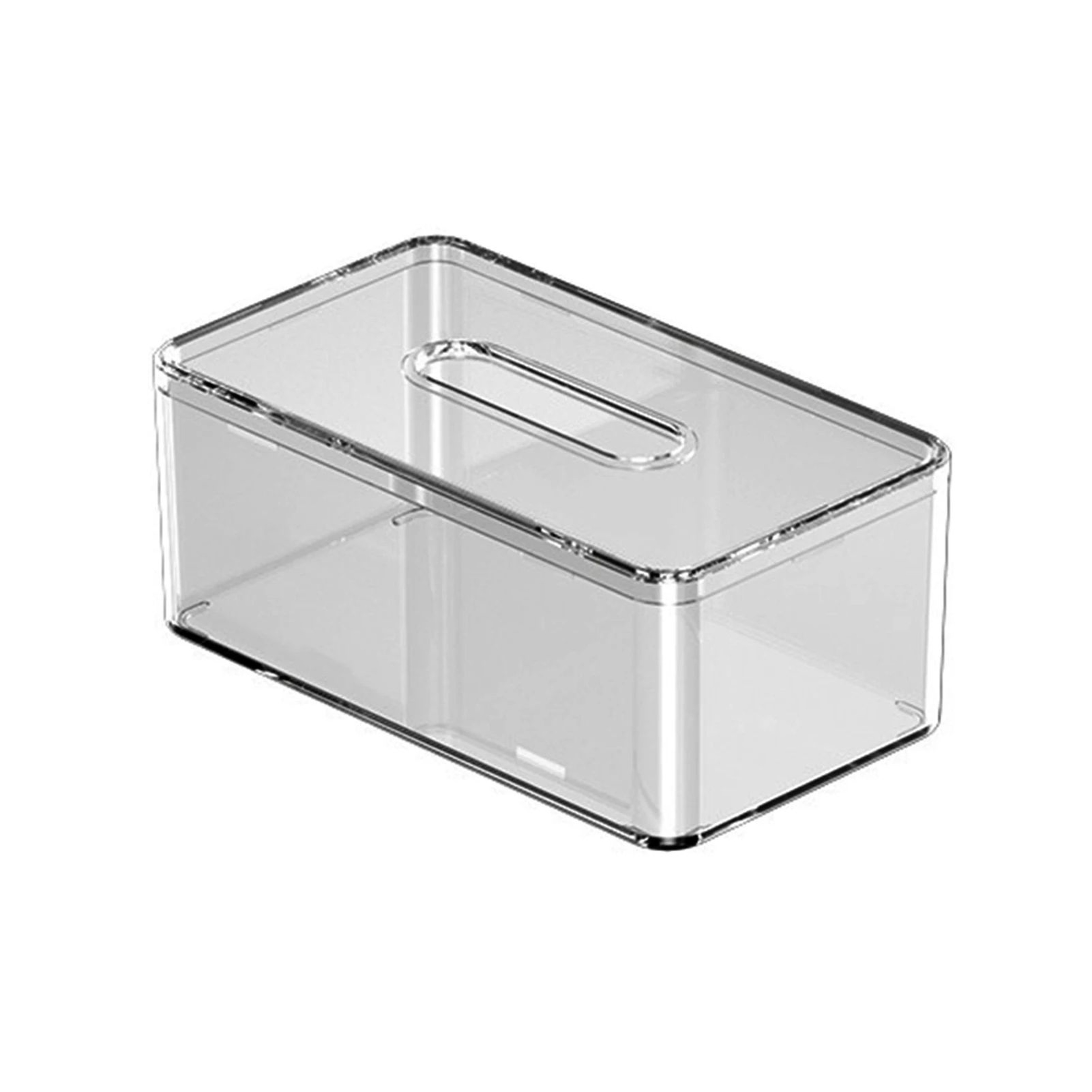 Clear Tissue Box Holder  Refillable Plastic Tissue And Dryer Sheet Dispenser For Organized Tables D 7