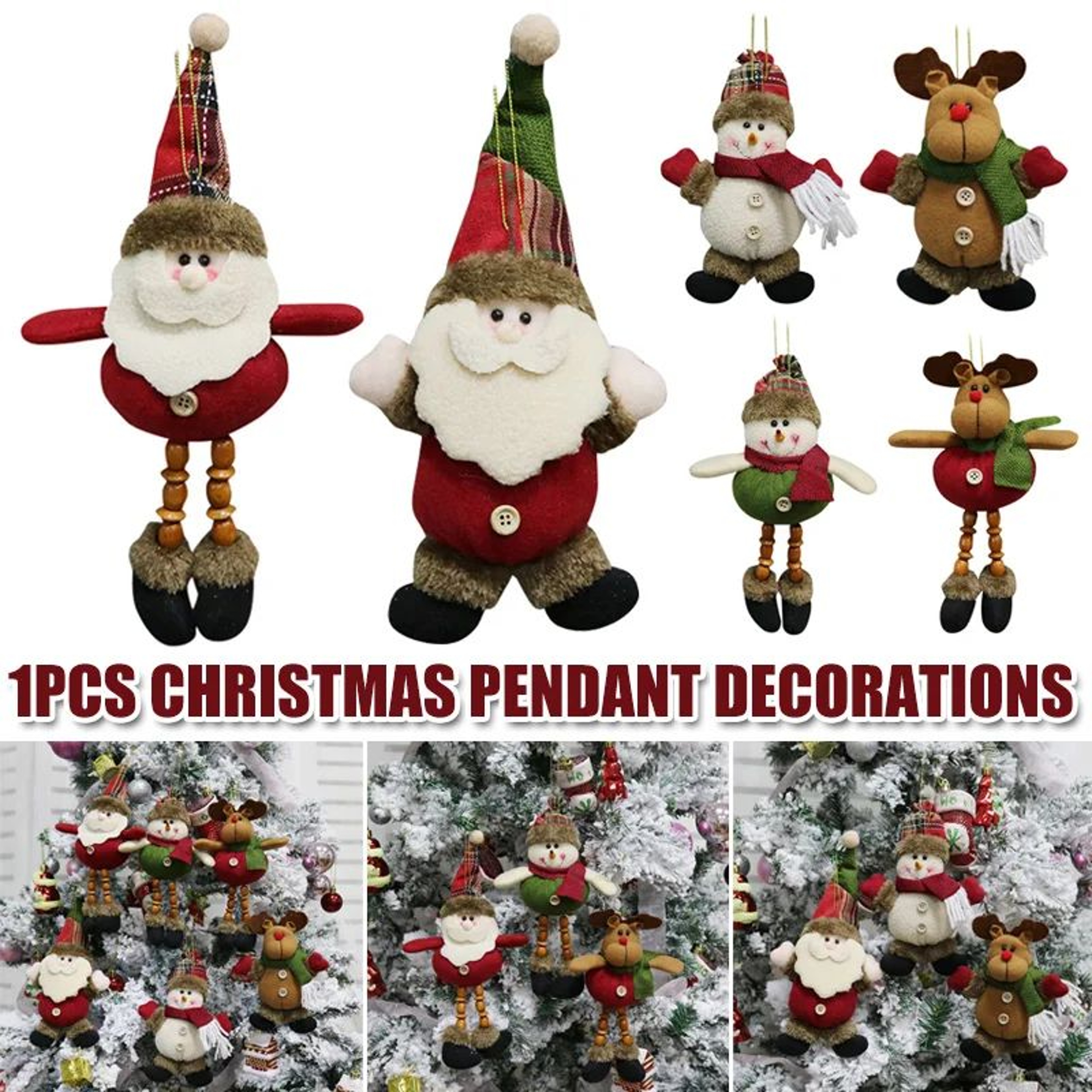 Christmas Hanging Plush Ornaments  Festive Fabric Pendant Dolls For Cozy Tree Decorations Holiday D 0