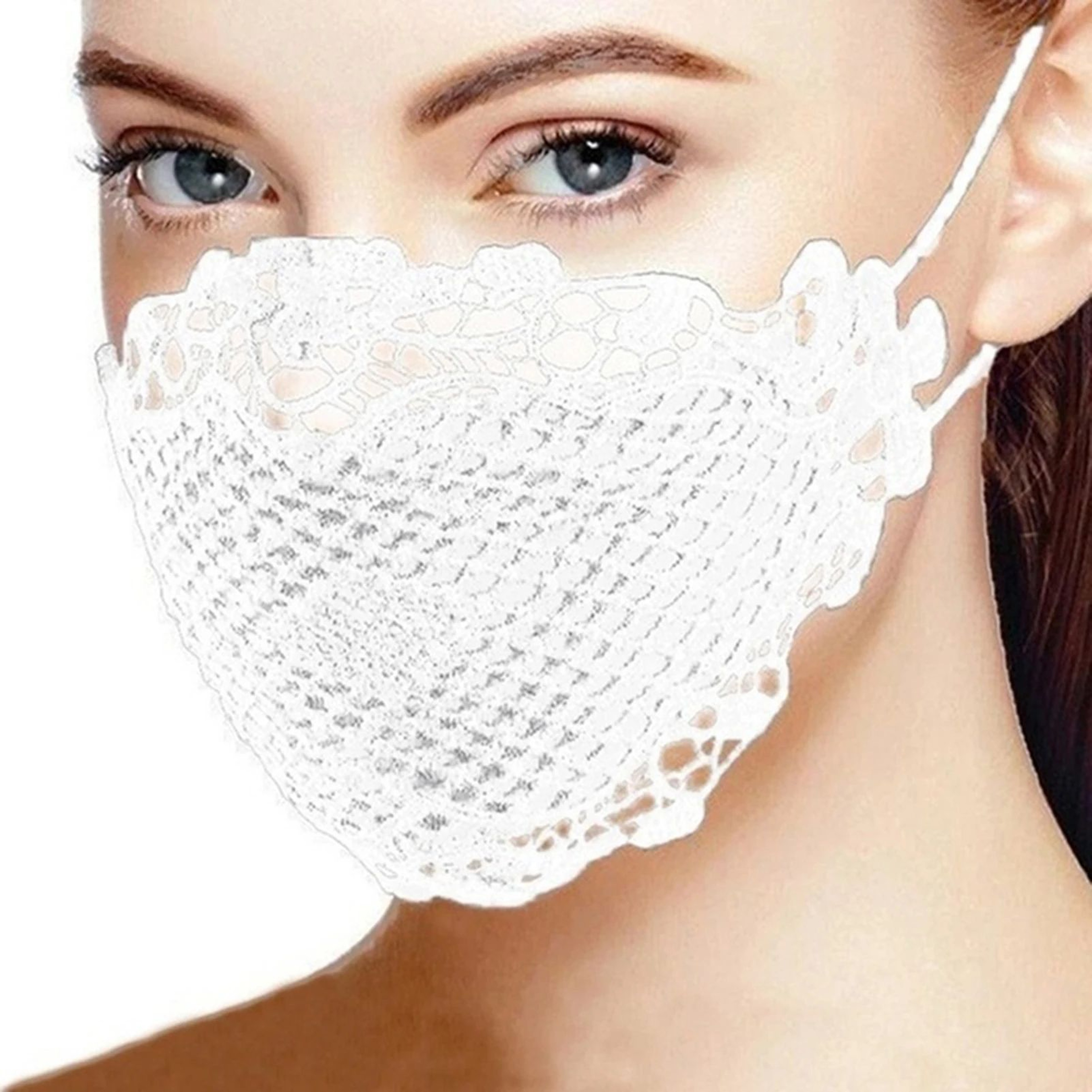 Reusable Lace Fashion Mask  Soft Cotton Face Covering With Adjustable Ear Loops For Parties Cosplay 2