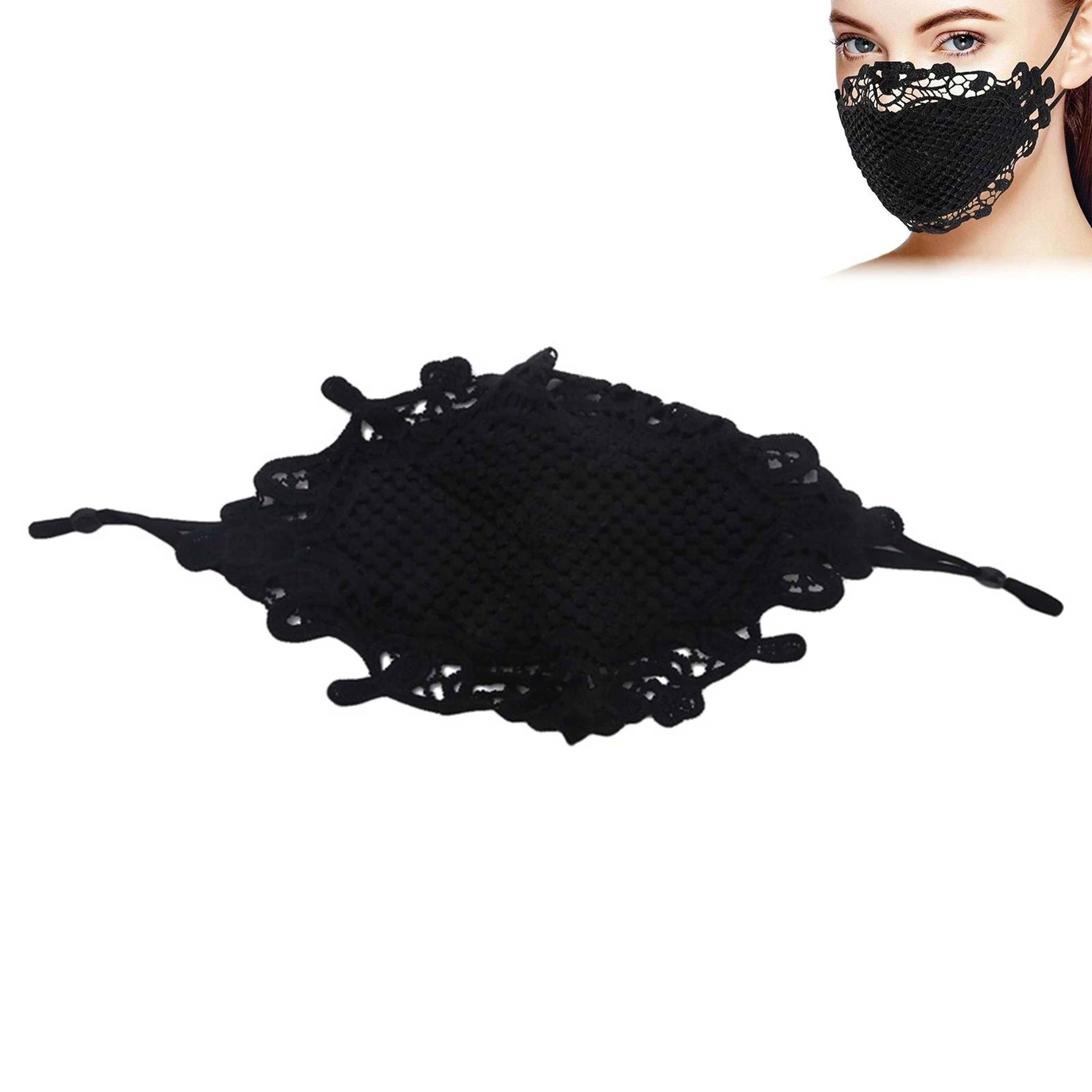 Reusable Lace Fashion Mask  Soft Cotton Face Covering With Adjustable Ear Loops For Parties Cosplay 4
