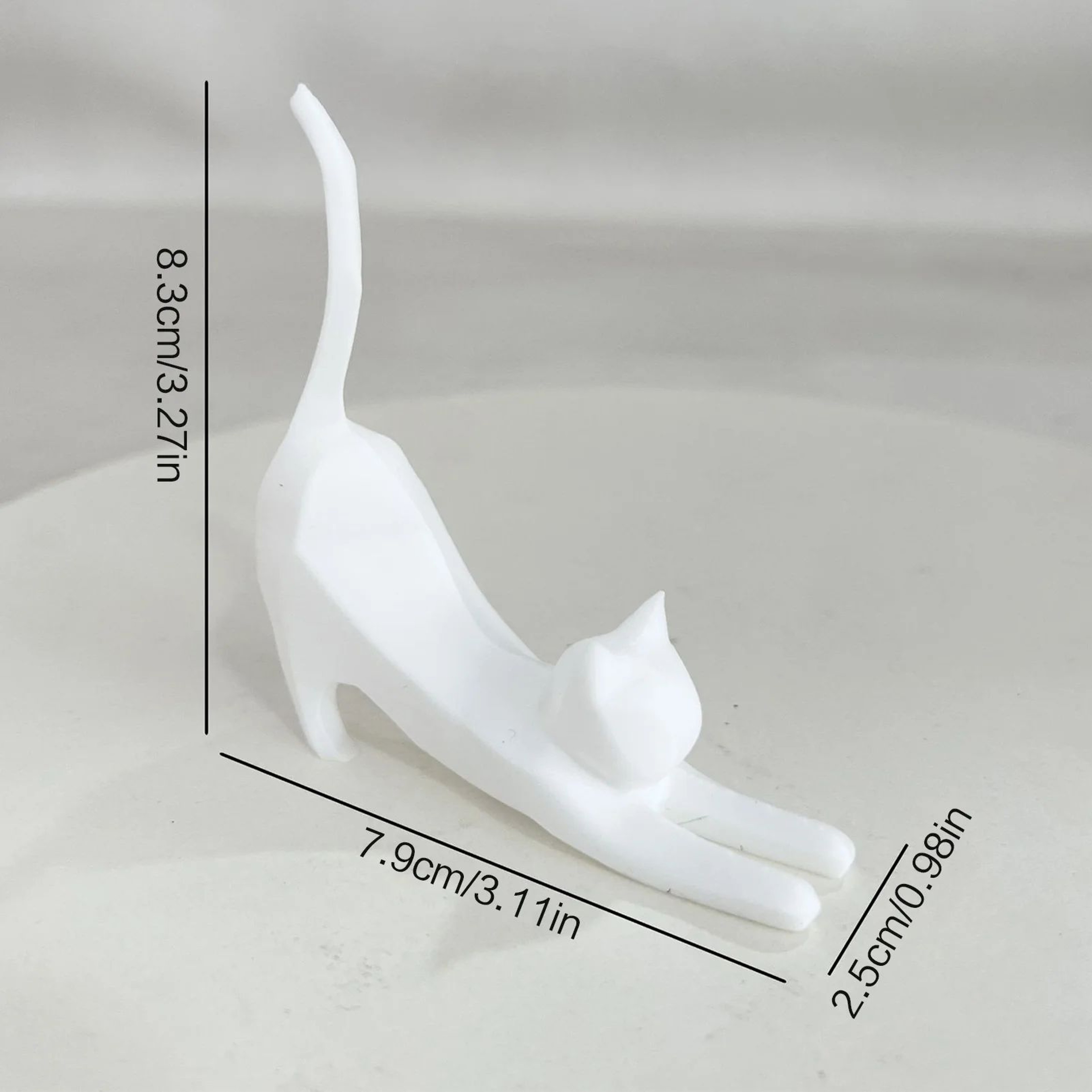 Tiny Stretching Cat Figurine  Cute Miniature Kitten Sculpture For Bedroom Bookshelf And Desk Decor  5